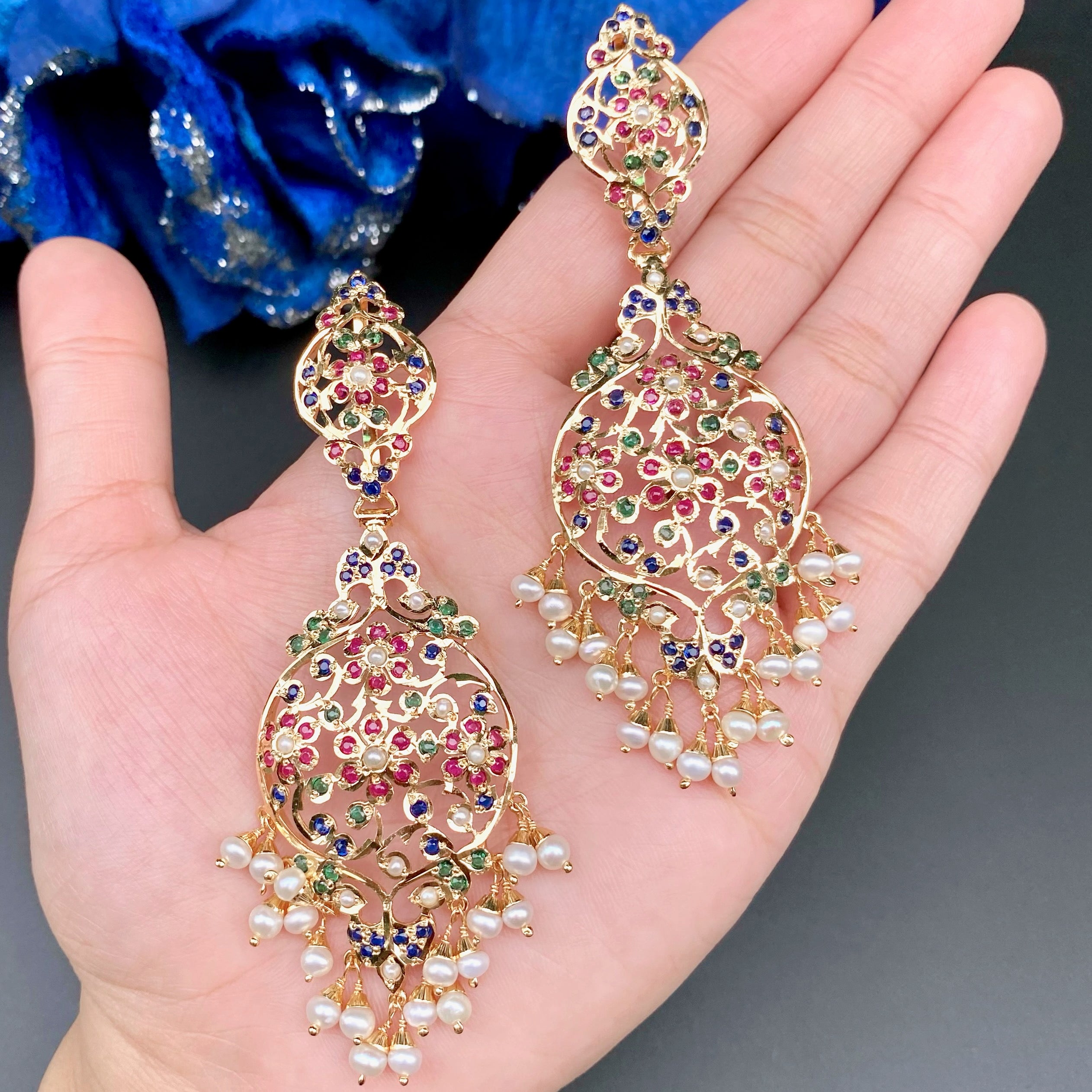 Handcrafted Victorian Earrings in Gold Plated Silver | ER 436