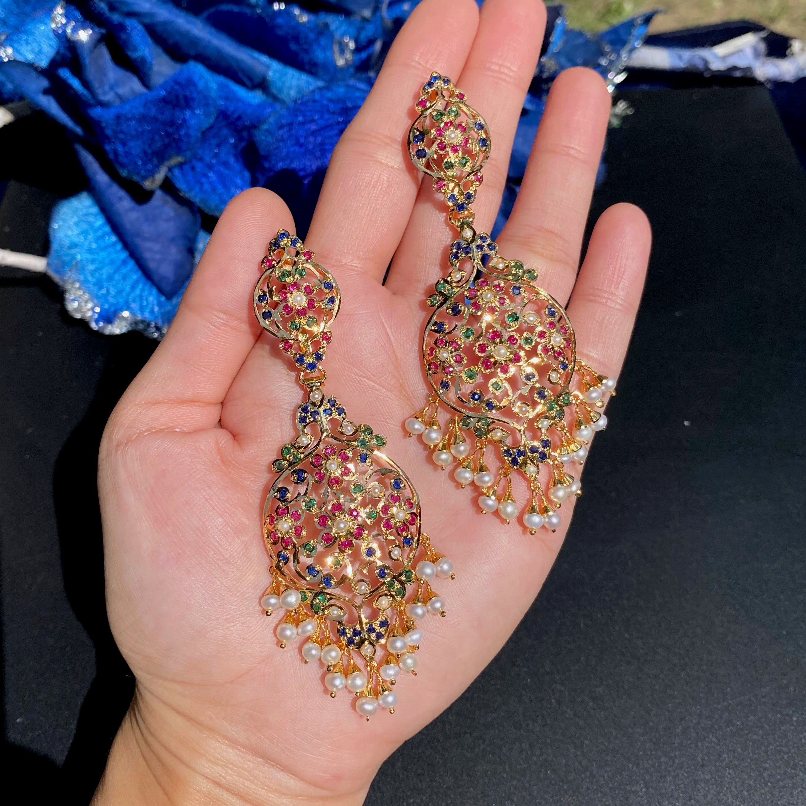 Handcrafted Victorian Earrings in Gold Plated Silver | ER 436