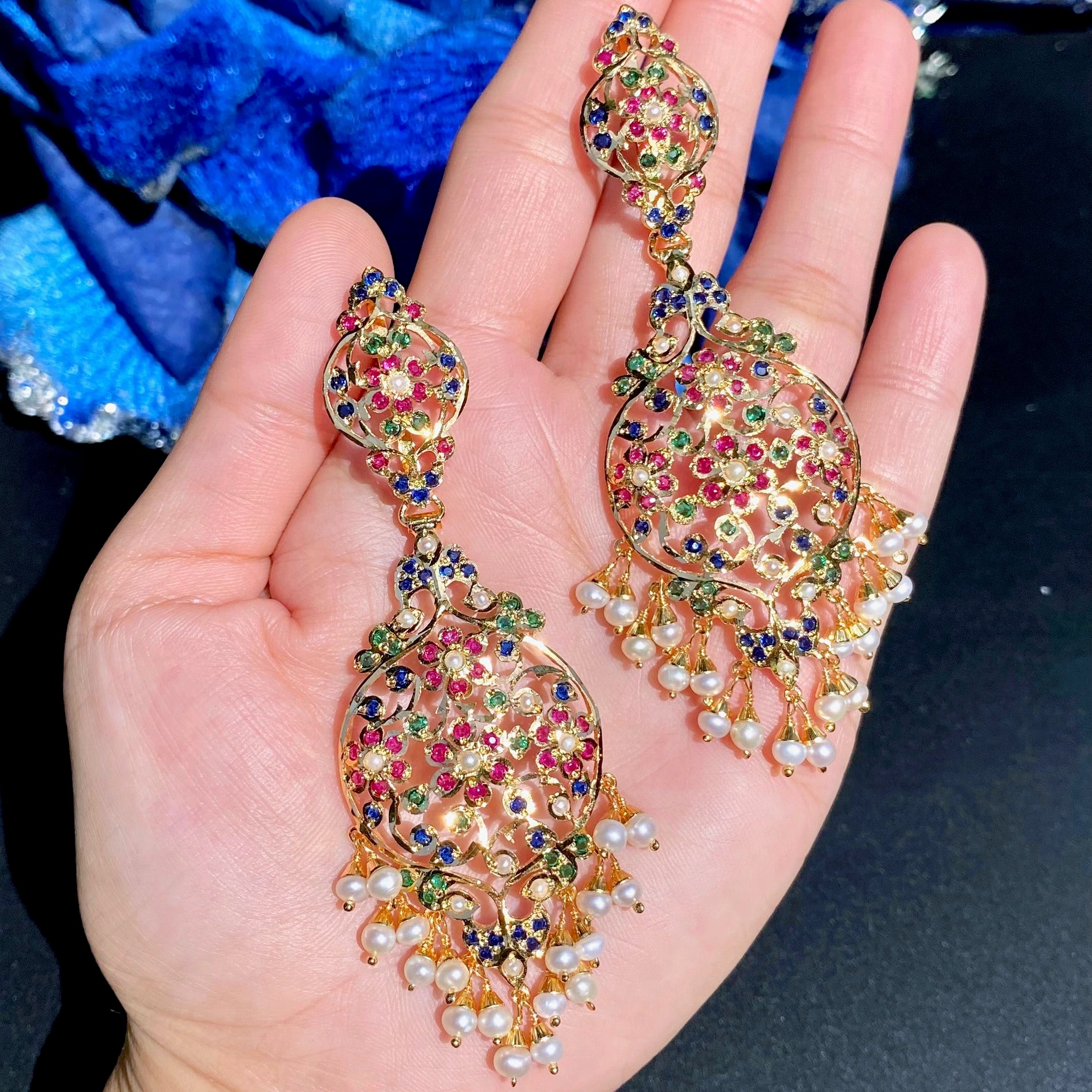 Handcrafted Victorian Earrings in Gold Plated Silver | ER 436