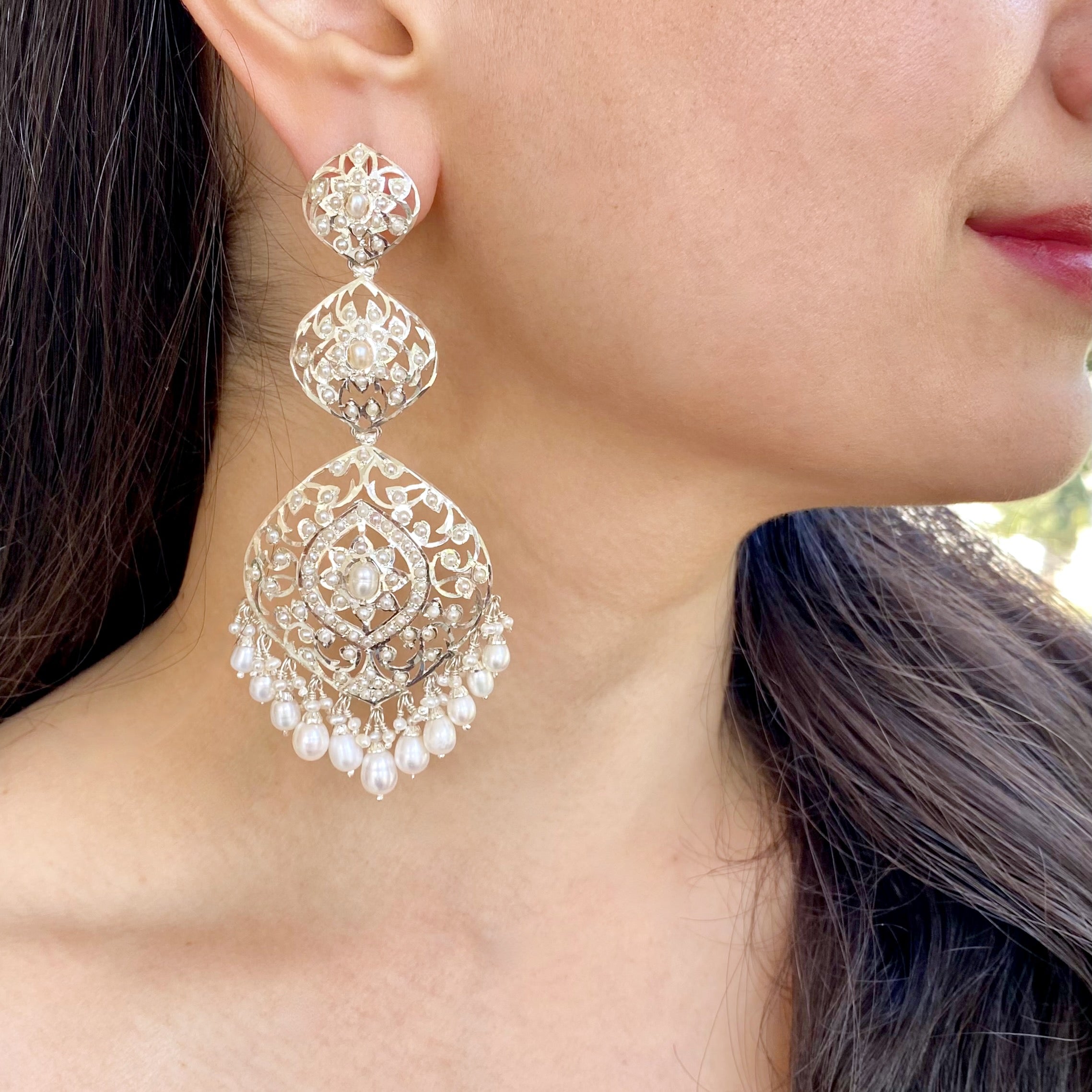 royal silver earrings