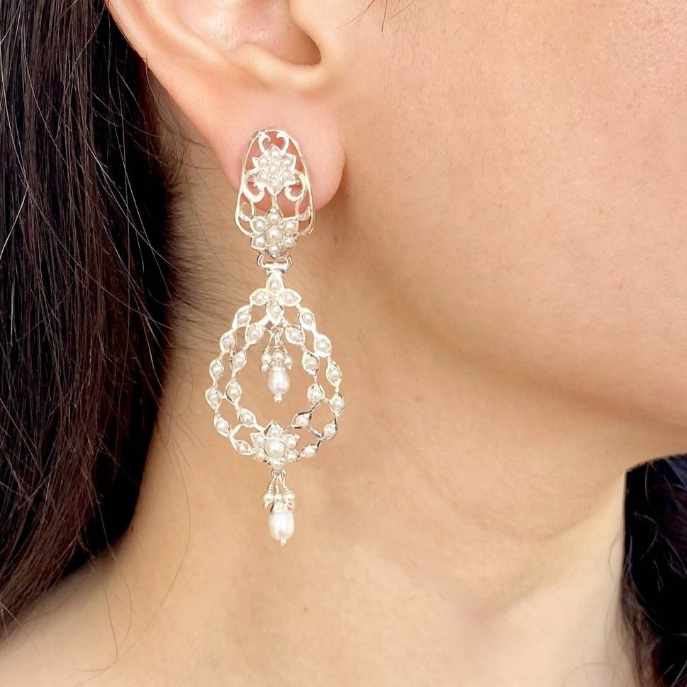 original pearl earrings on 925 silver