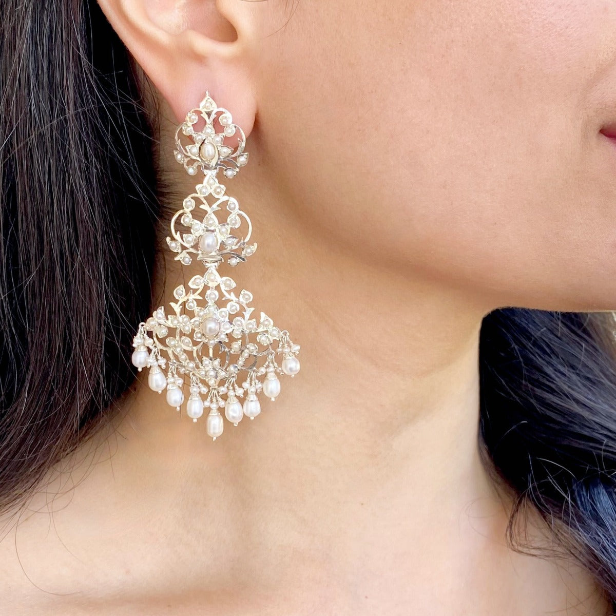beautiful silver earrings