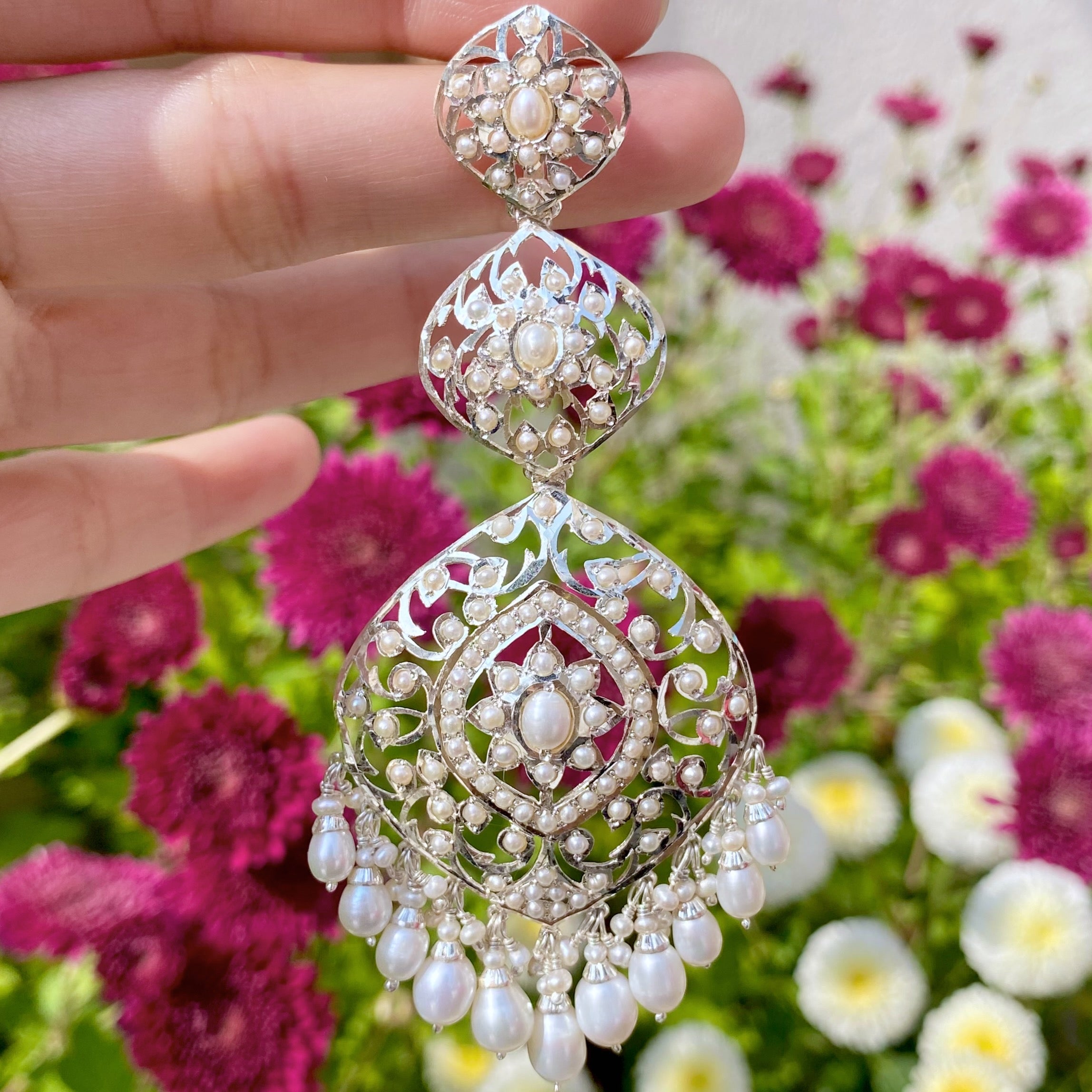 royal silver earrings