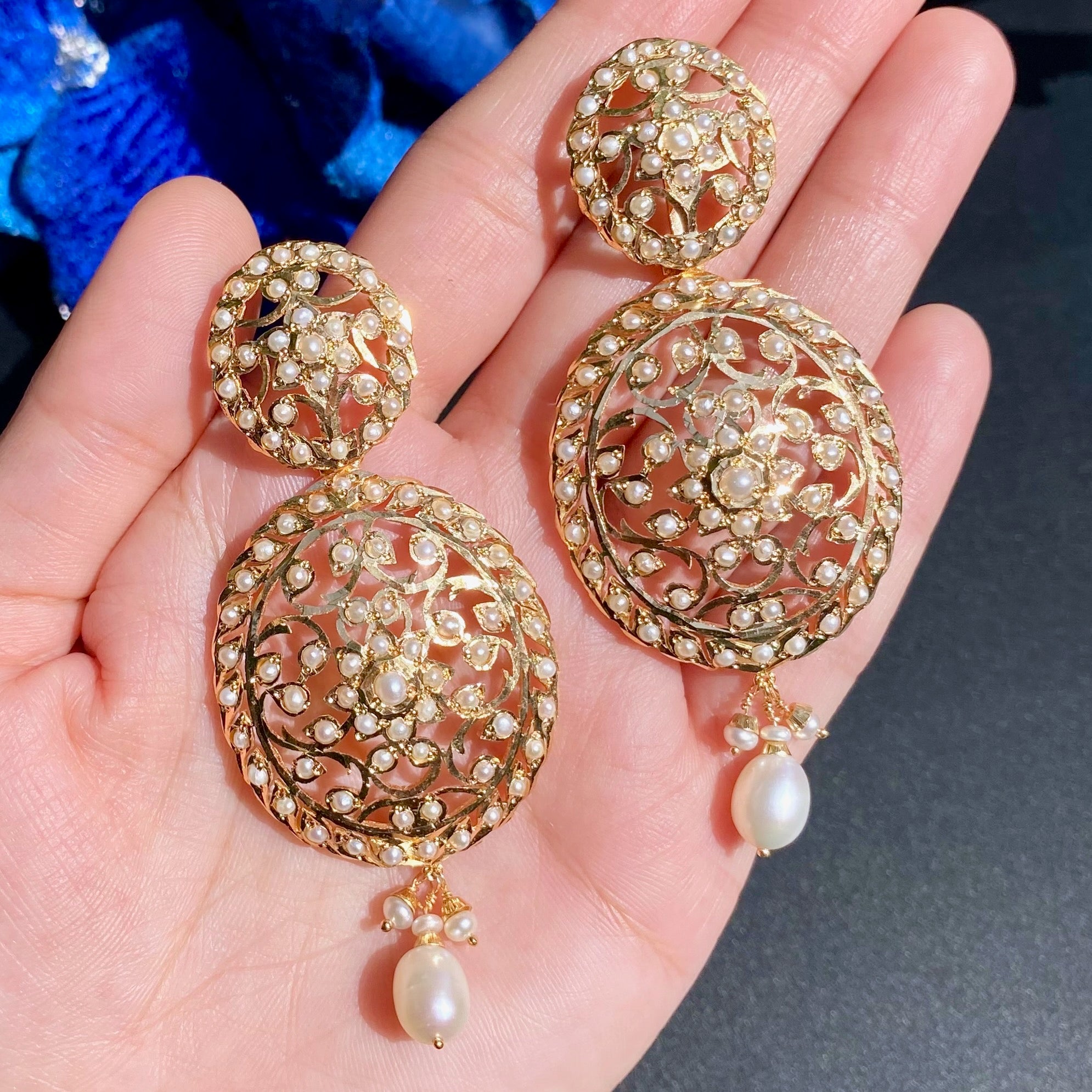 Antique Edwardian Styled Seed Pearl Earrings | Sterling Silver Base ER 613