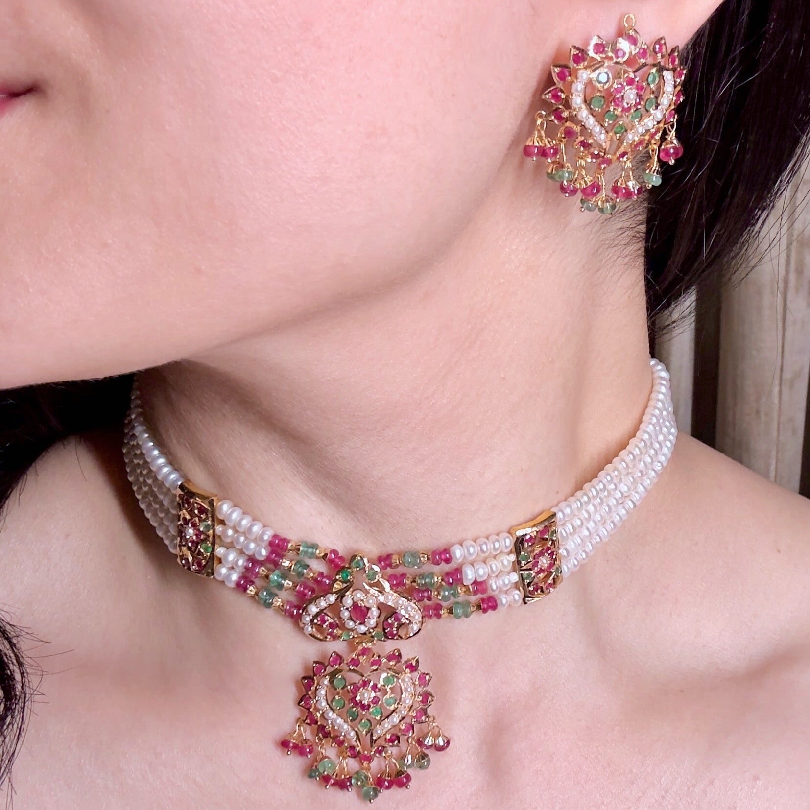 indian gold choker set