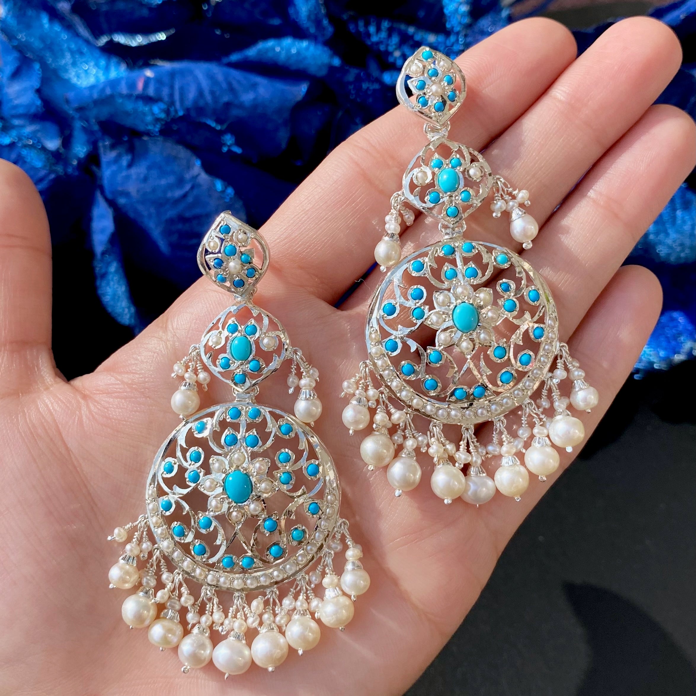 traditional indian silver earrings