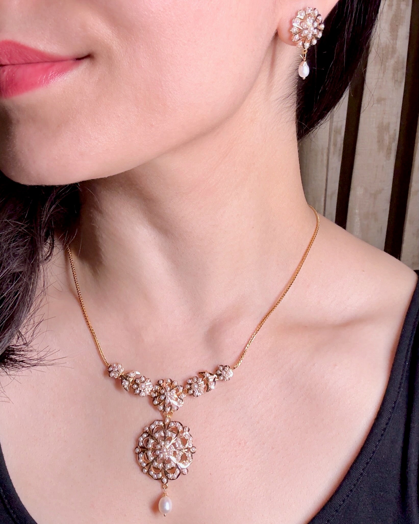 pearl chain neckalce gold