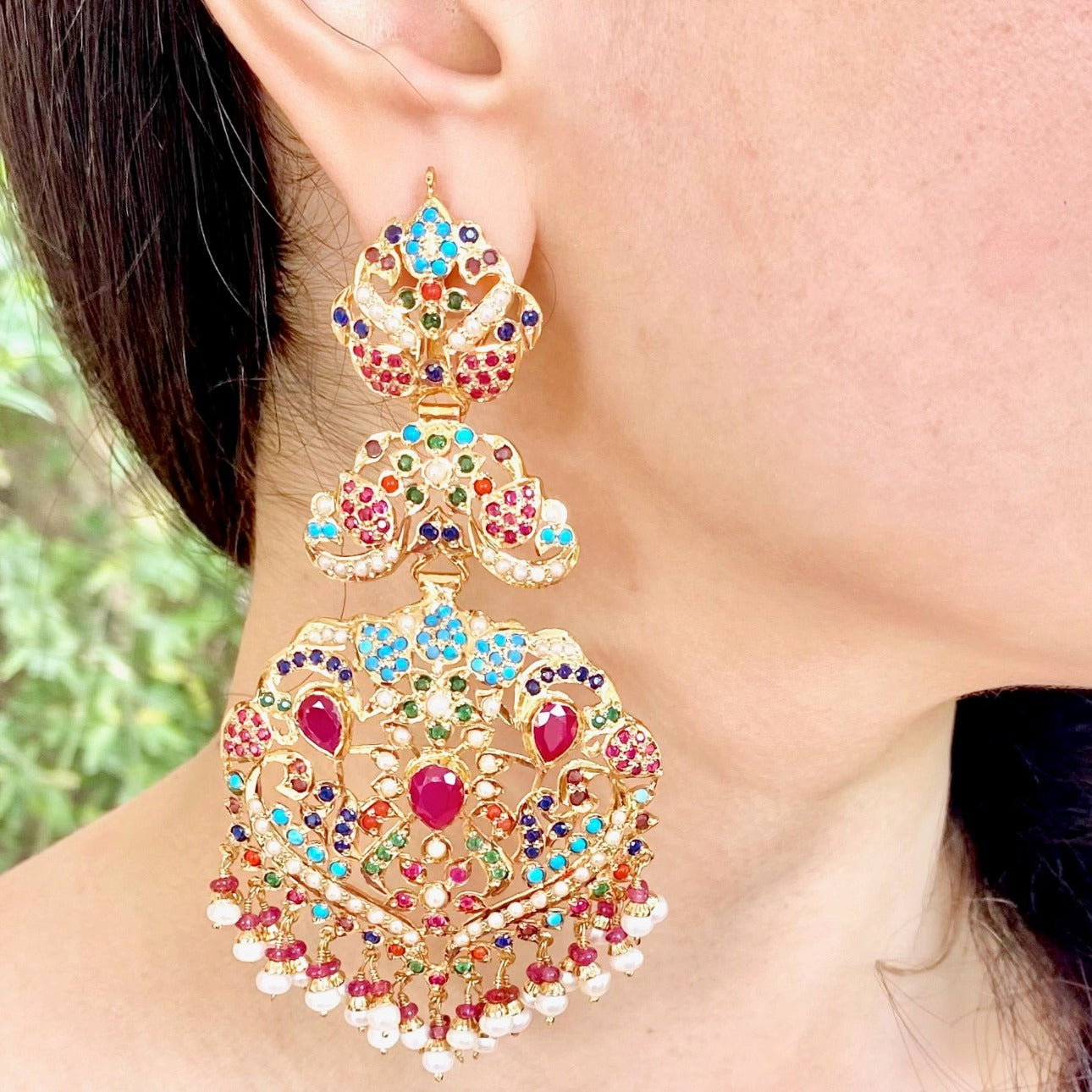 premium navratna earrings online