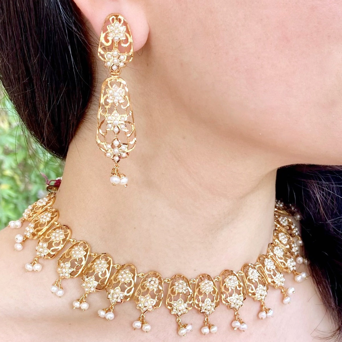 premium pearl jewelry on gold plated silver