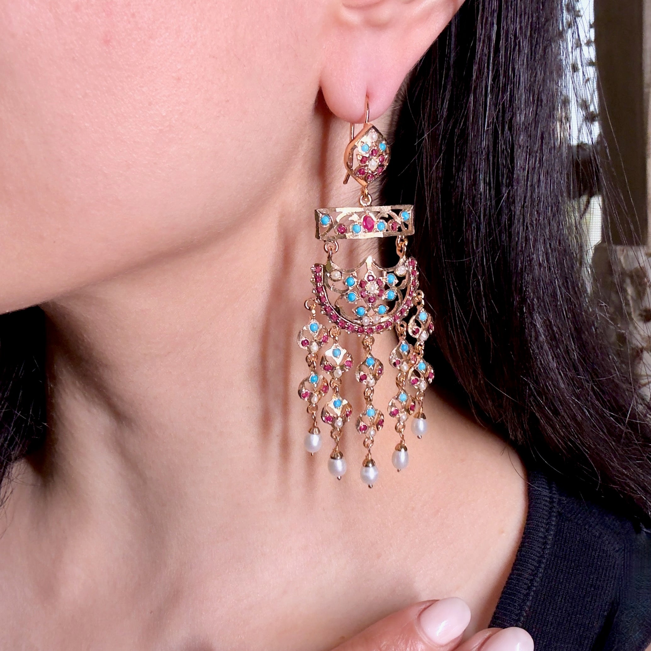 Dubai Style Gold Plated Earrings | Long Danglers For Women ER 488