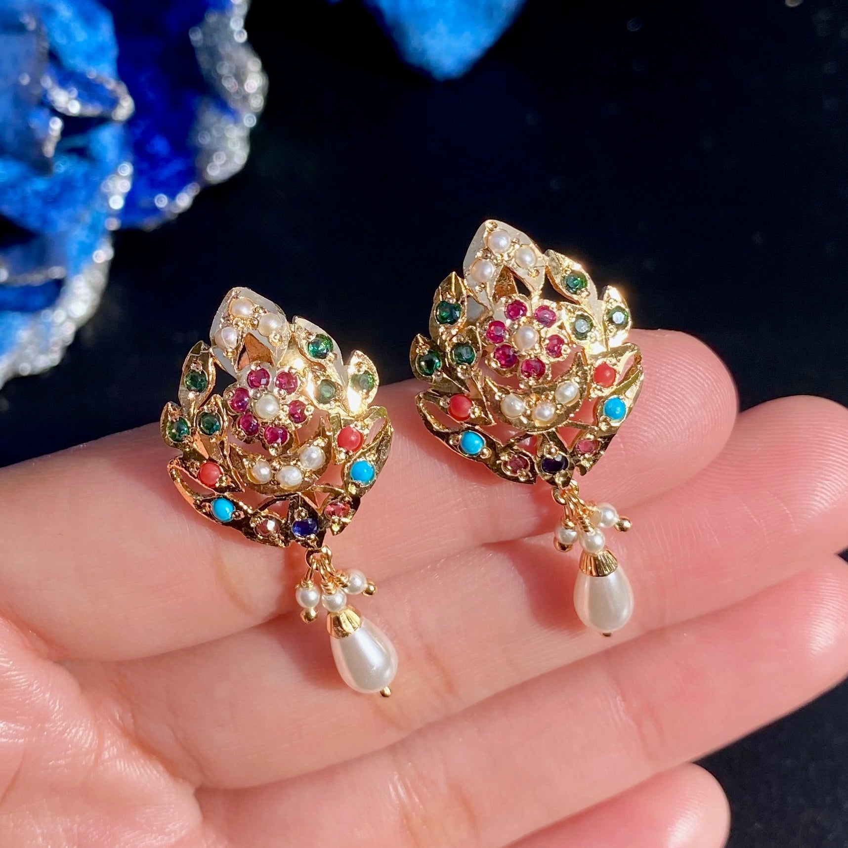 Gold Plated Stud Earrings For Women BER 028