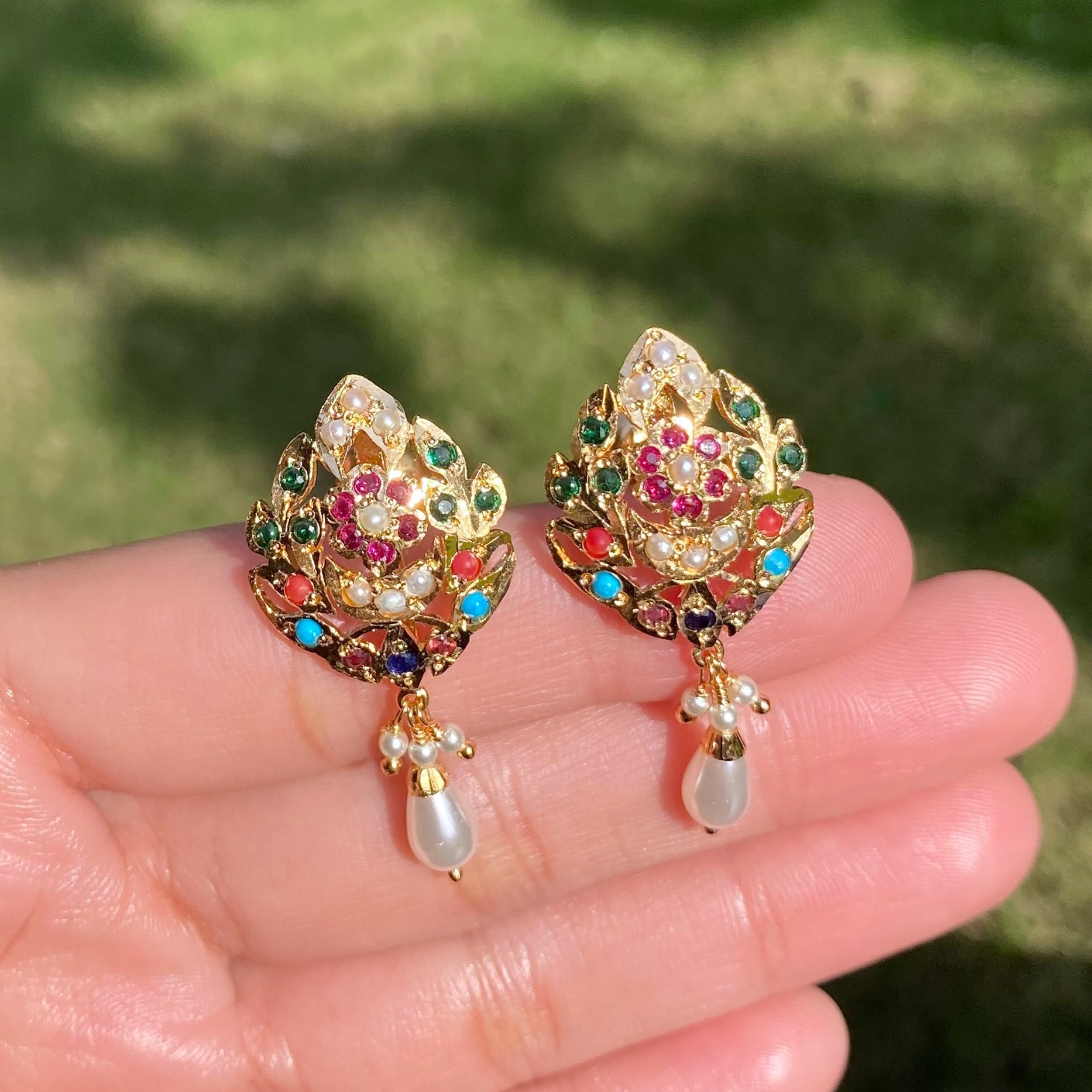 Gold Plated Stud Earrings For Women BER 028