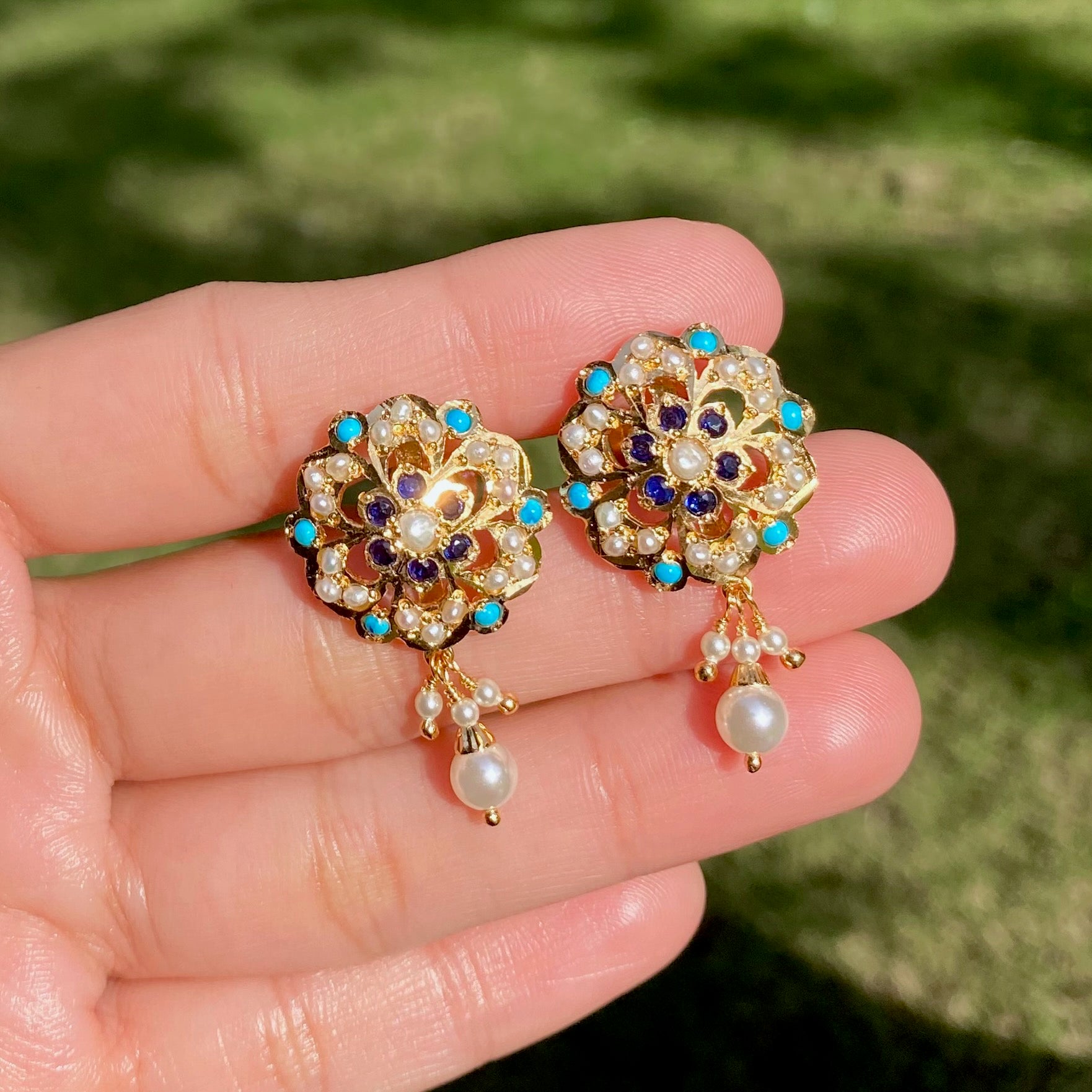 Gold Plated Stud Earrings For Women BER 036