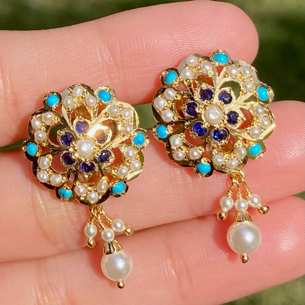 Gold Plated Stud Earrings For Women BER 036
