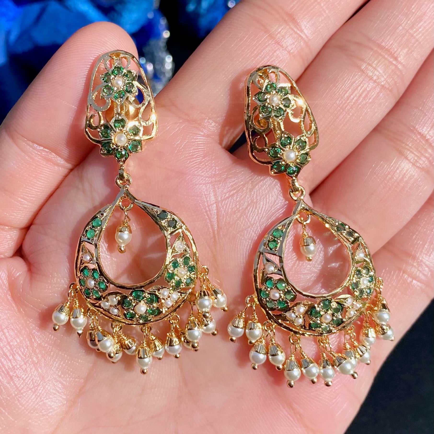 Gold Plated Chandbalis For Women BER 034