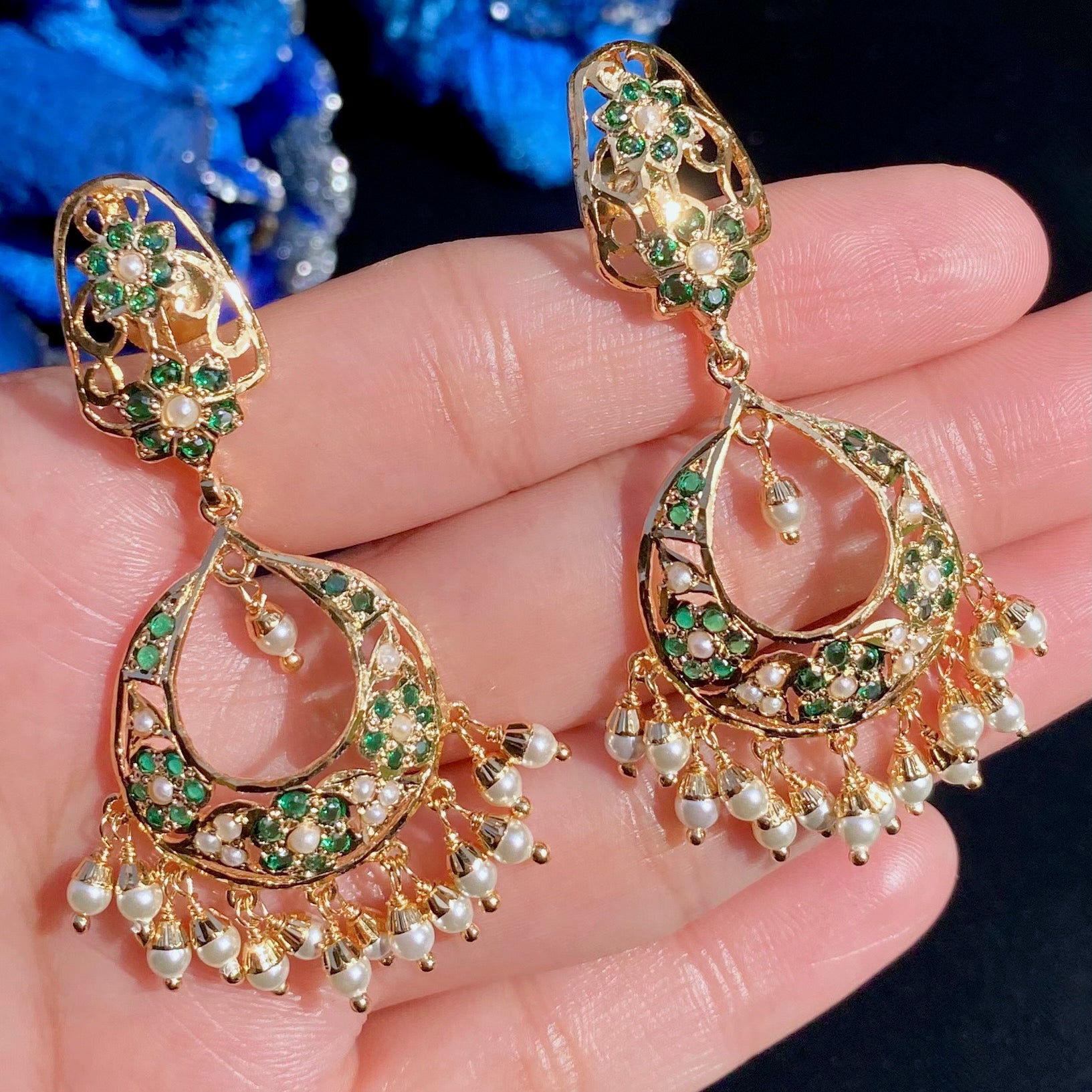 Gold Plated Chandbalis For Women BER 034