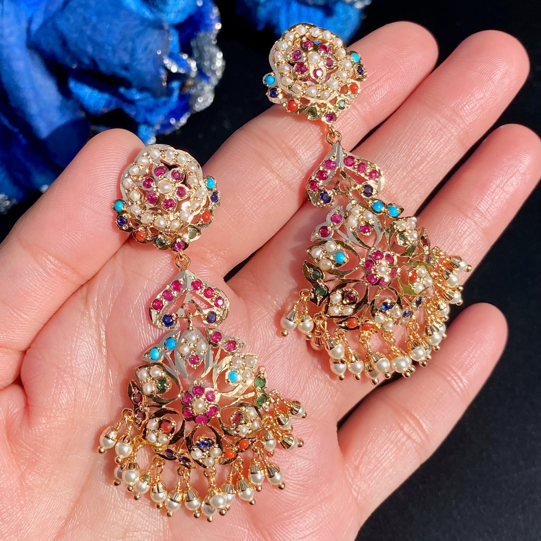 Gold Plated Danglers For Women BER 048