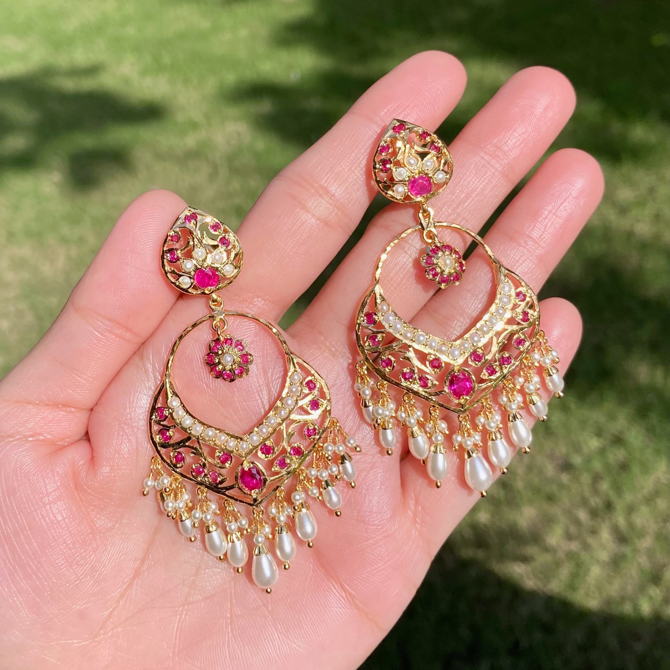 Gold Plated Chandbalis For Women BER 050