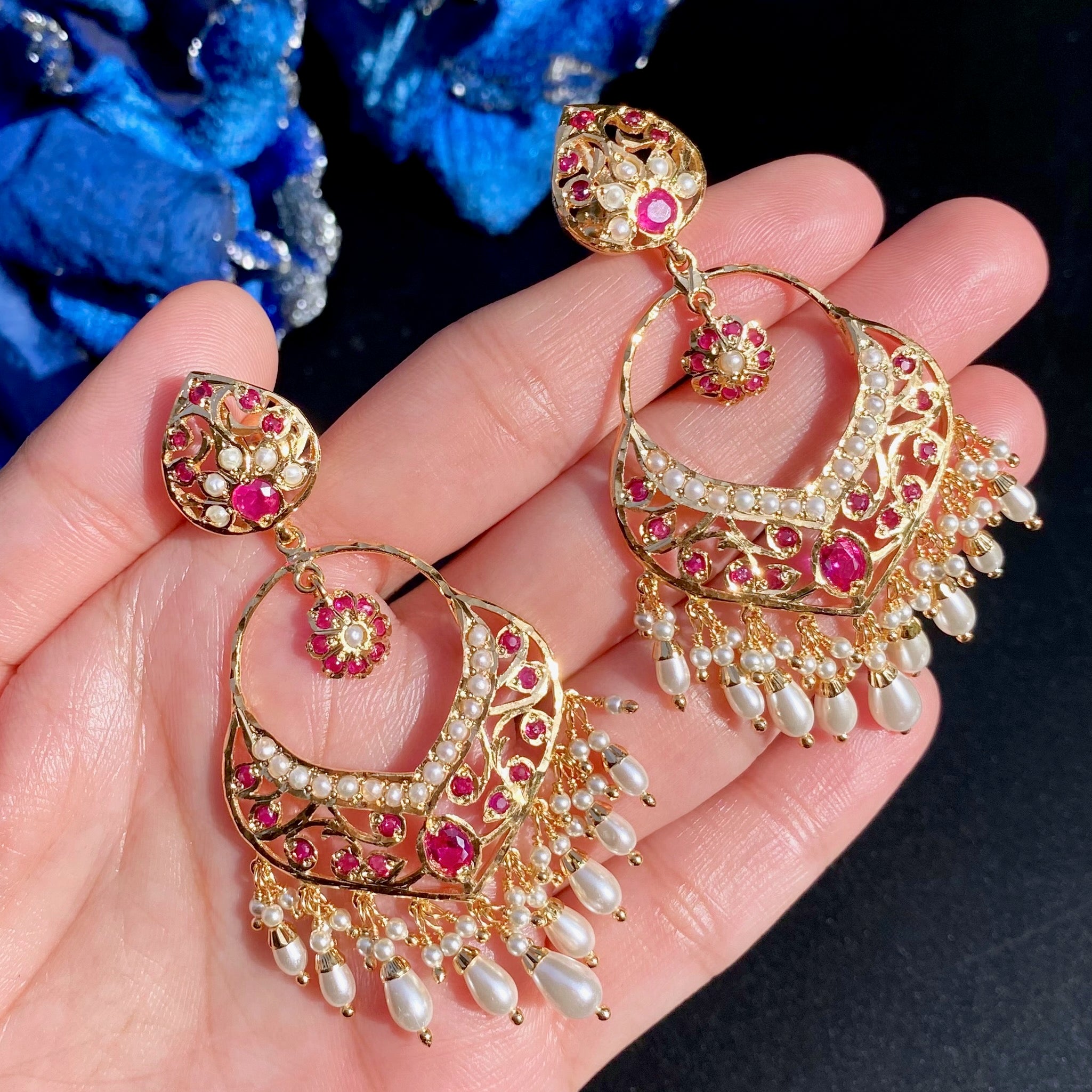 Gold Plated Chandbalis For Women BER 050