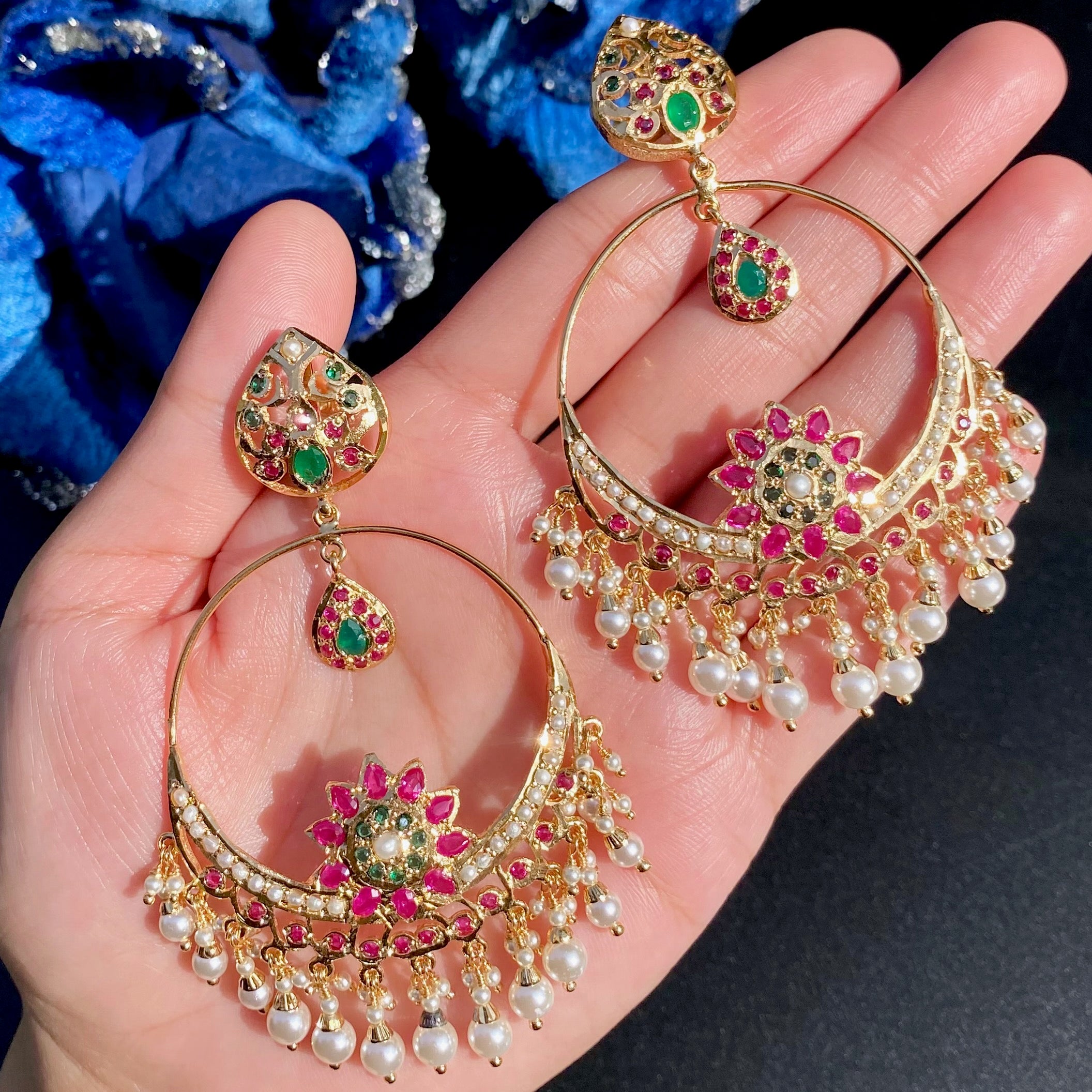 Gold Plated Earrings For Women | Immination Jadau Jewelry BER 029