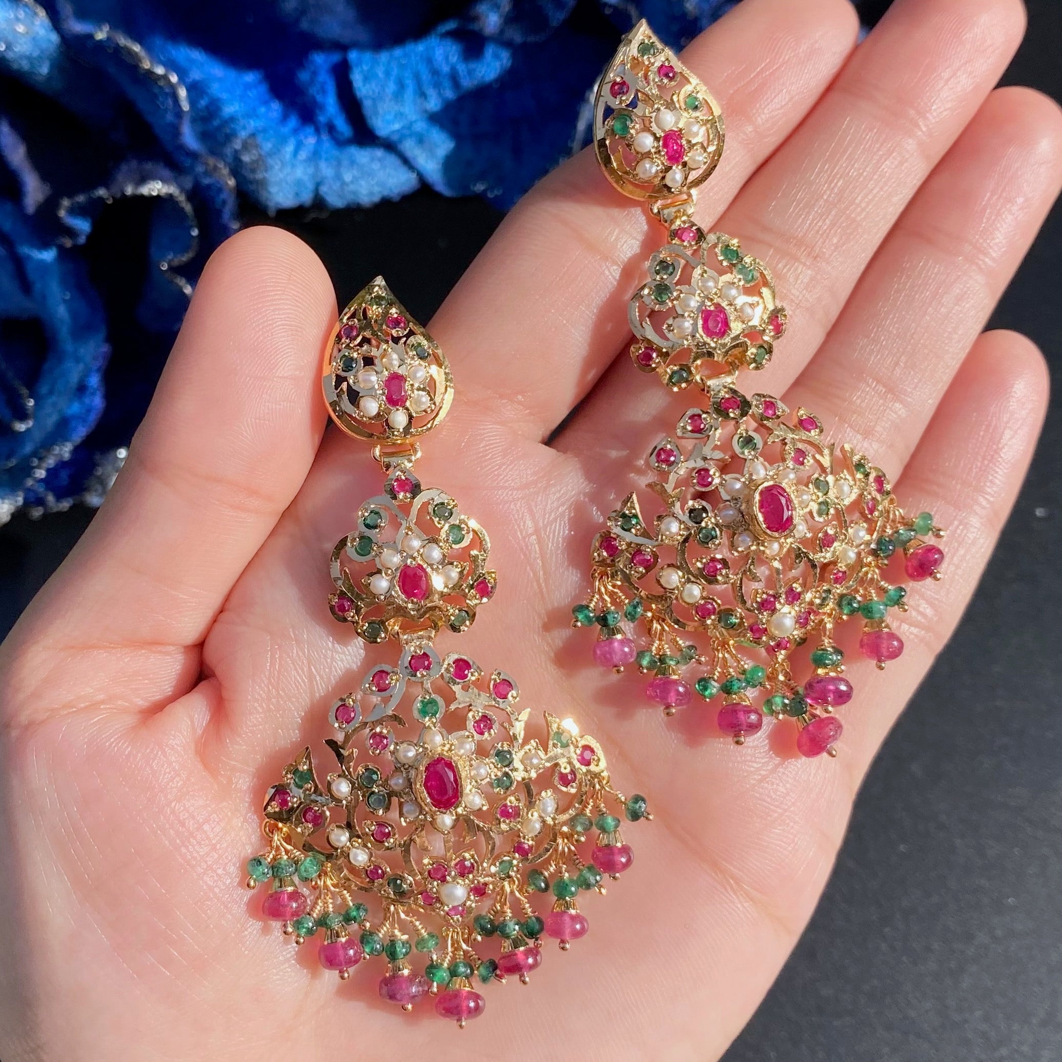 Classic Indian Necklace Set | Gold Plated on Silver NS 429