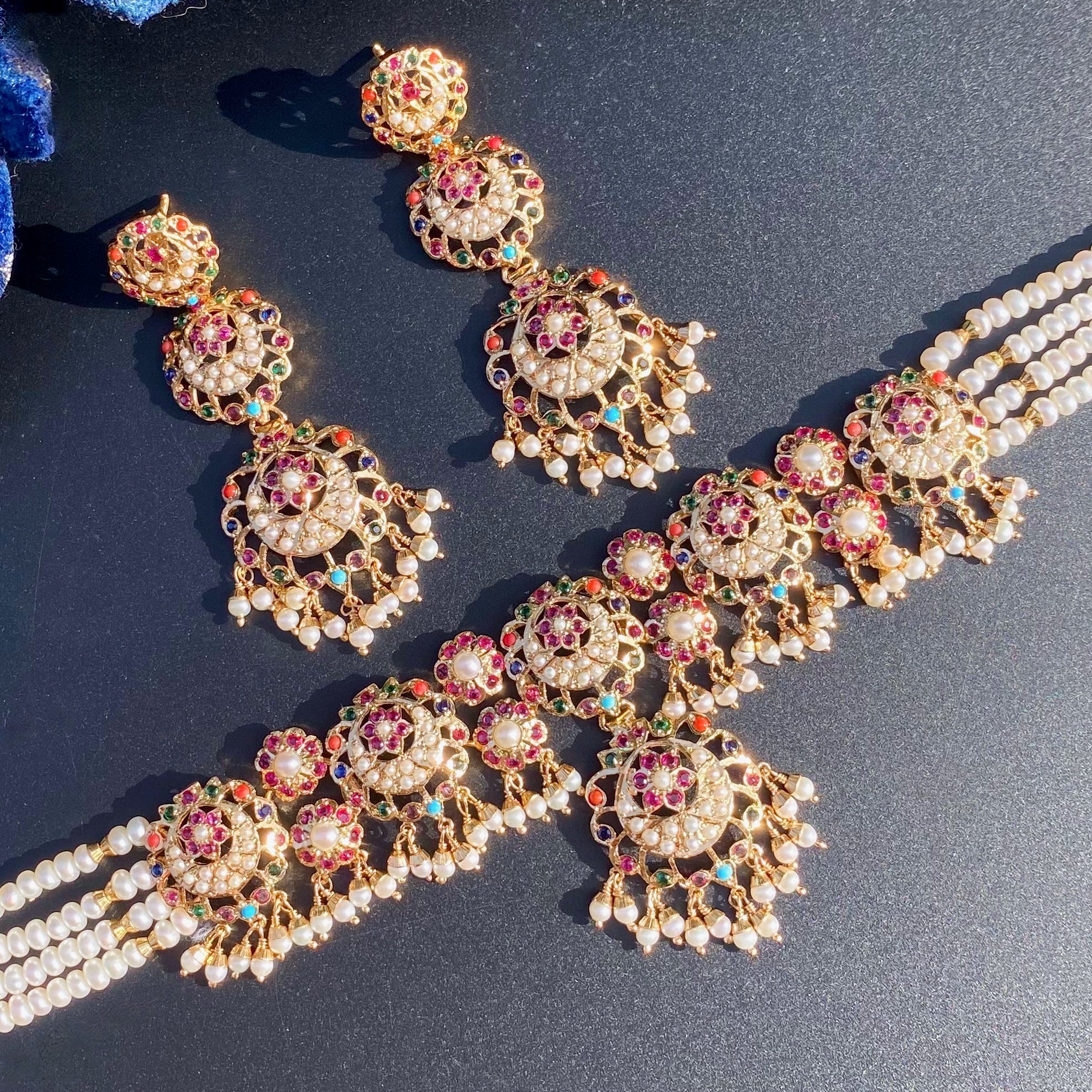 Navratna Choker Set | Gold Plated on Silver NS 430