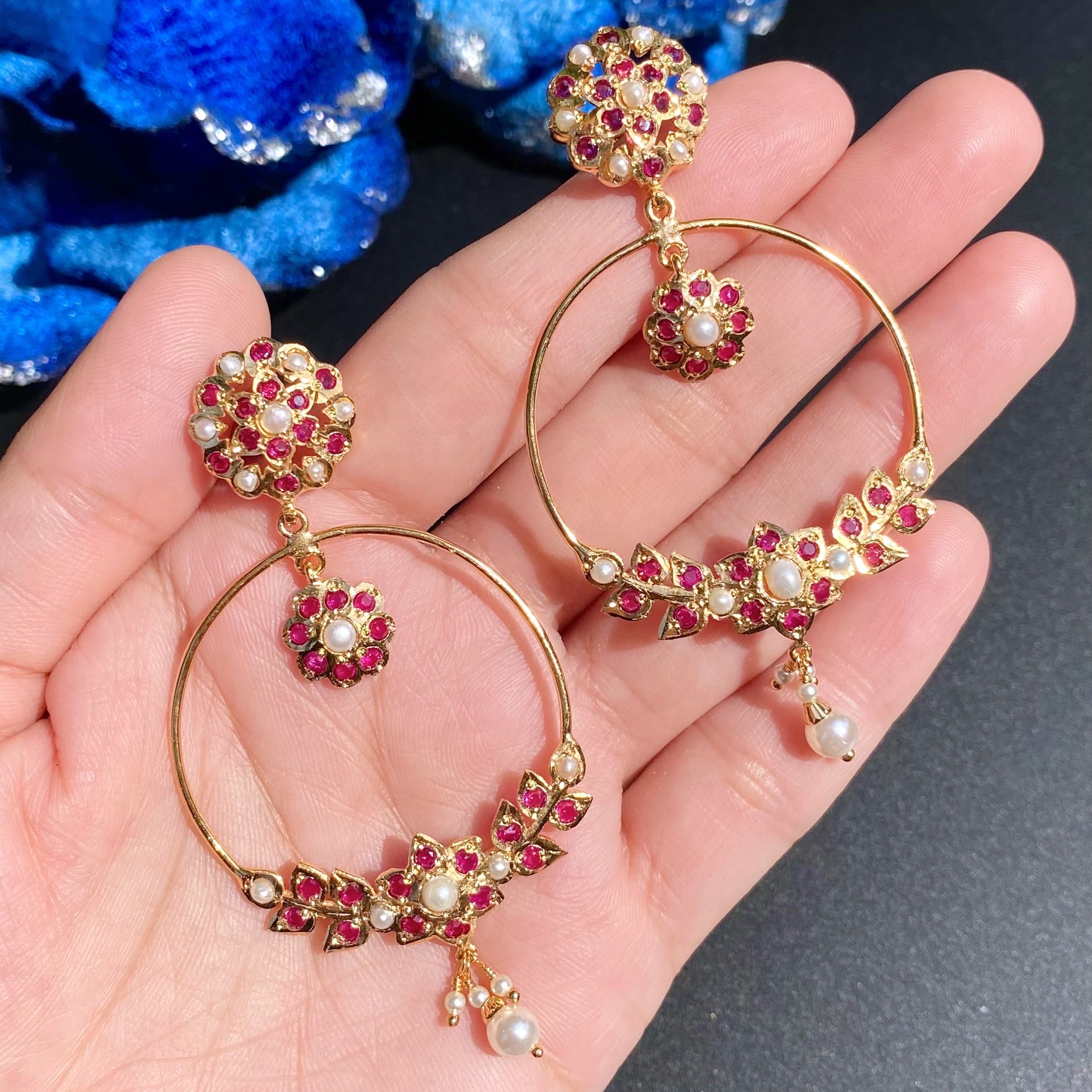Cute Jadau Chandbali Earrings for Women BER 057