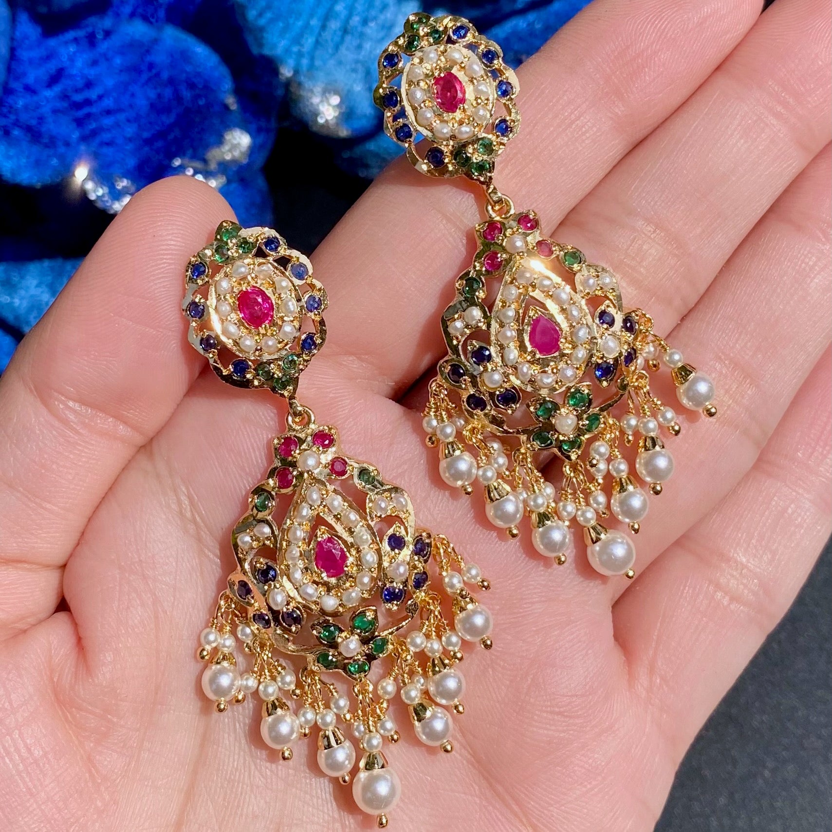 Beautiful Jadau Earrings | Premium Handmade Imitation Earrings Online BER 062