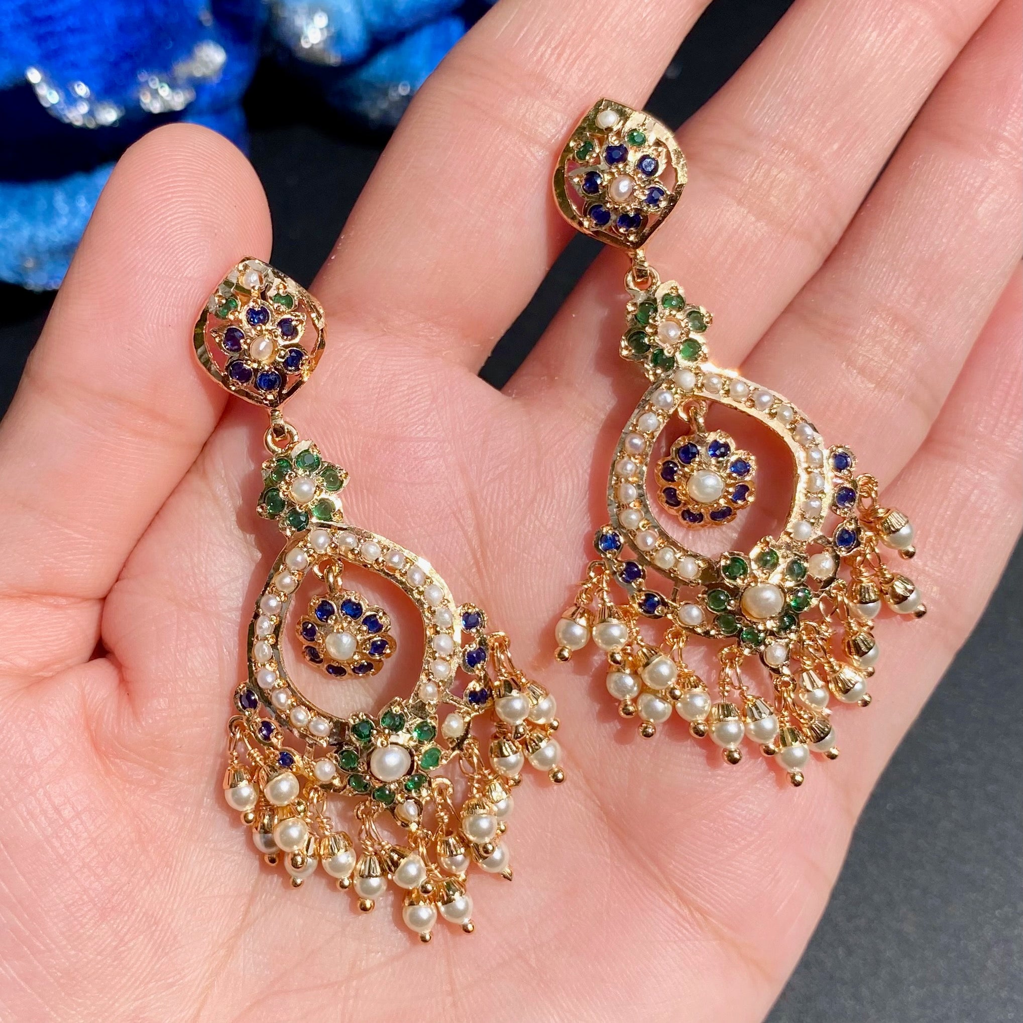 Long Chandbali Earrings | Gold Plated on Brass Base BER 027