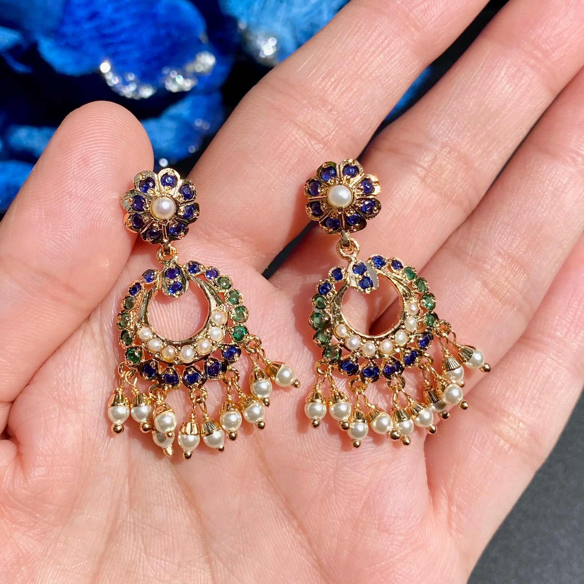 Cute Jadau Earrings | Premium Indian Fashion Jewelry BER 046