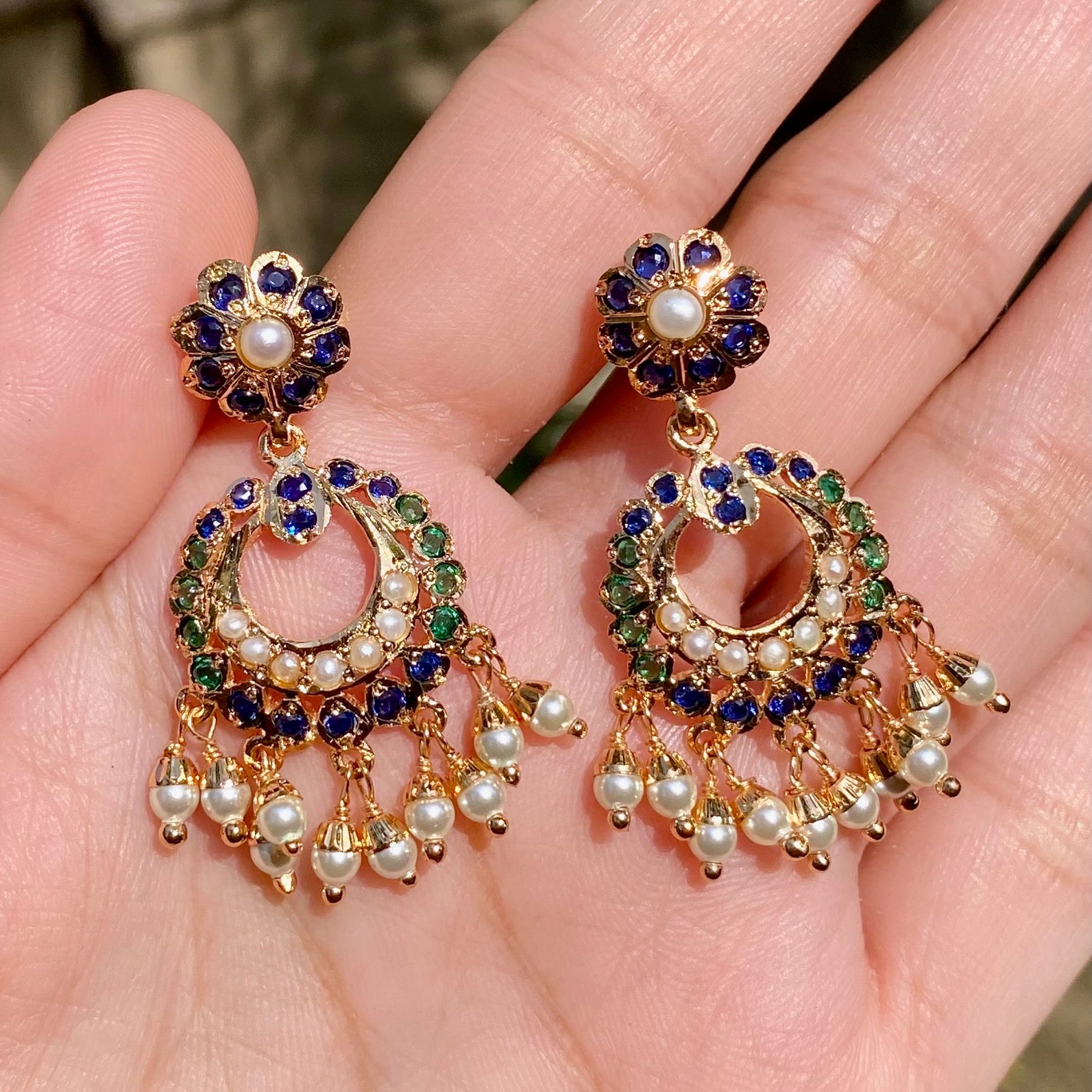Cute Jadau Earrings | Premium Indian Fashion Jewelry BER 046