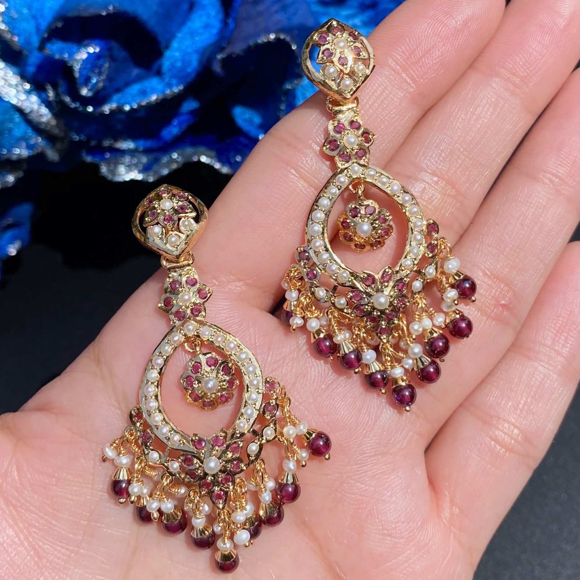 garnet necklace set