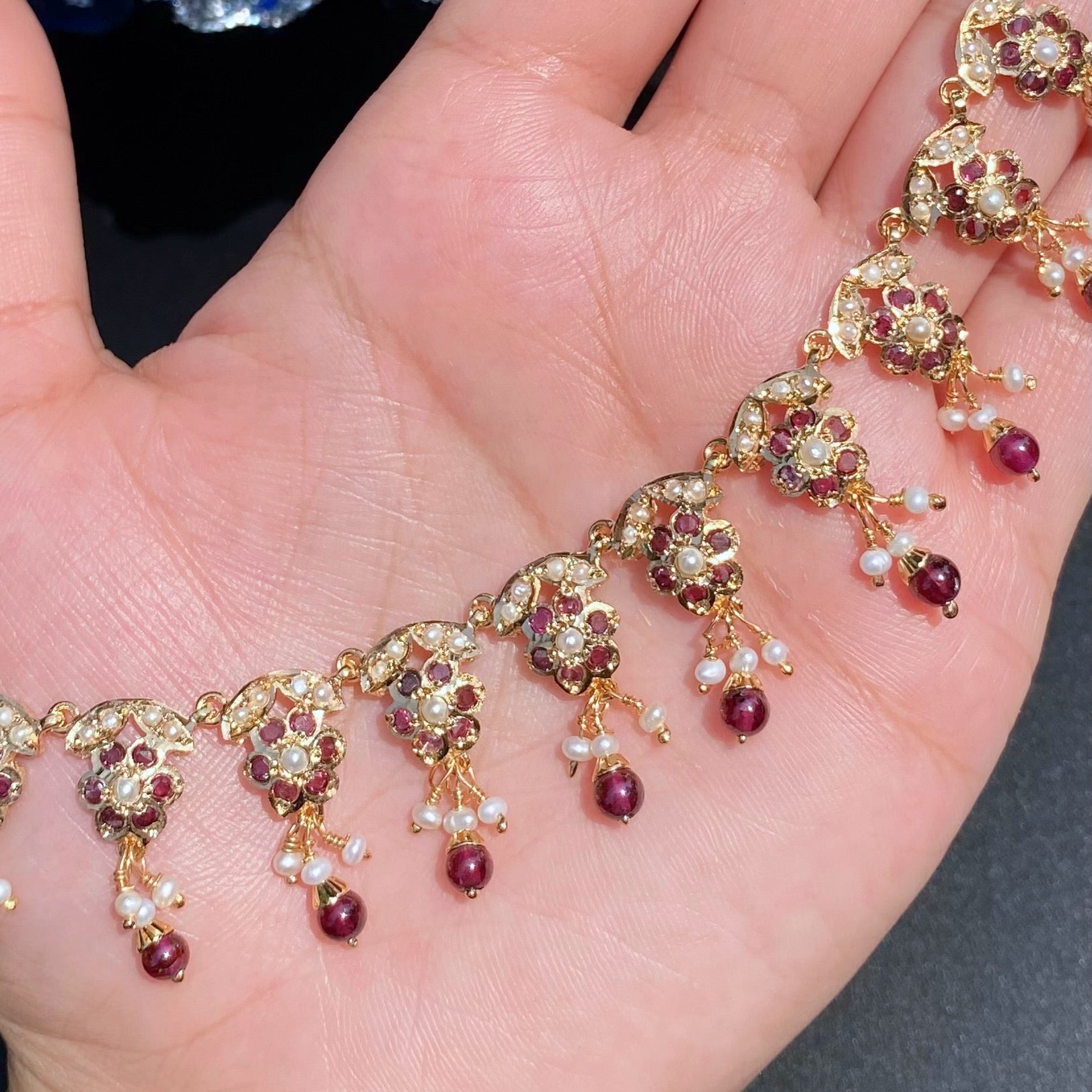 garnet necklace set