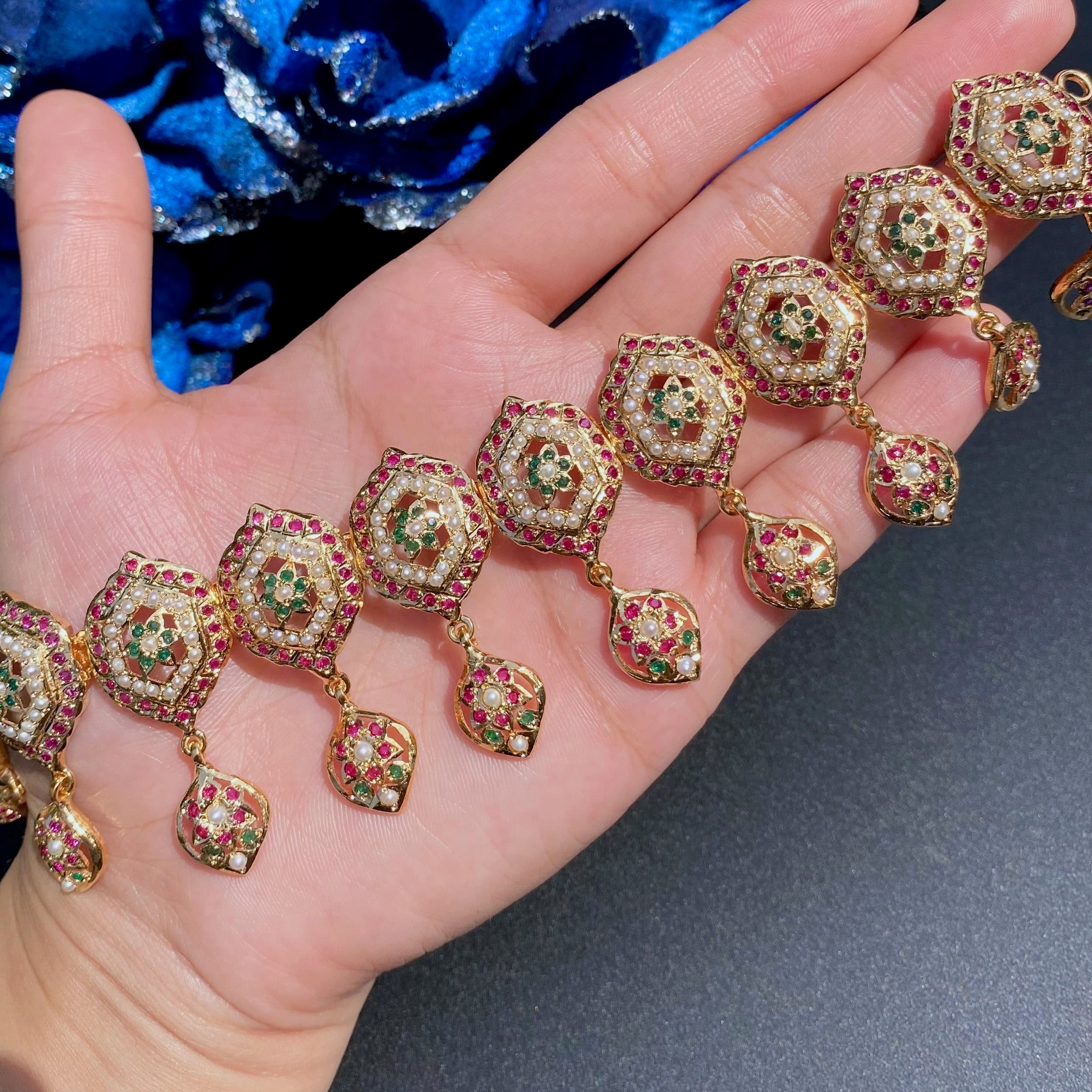 jadau choker ruby emerald