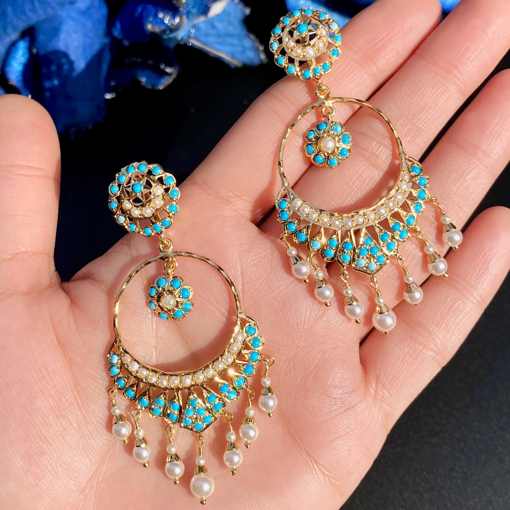 Feroza Danglers | Artificial Jadau Earrings BER 066