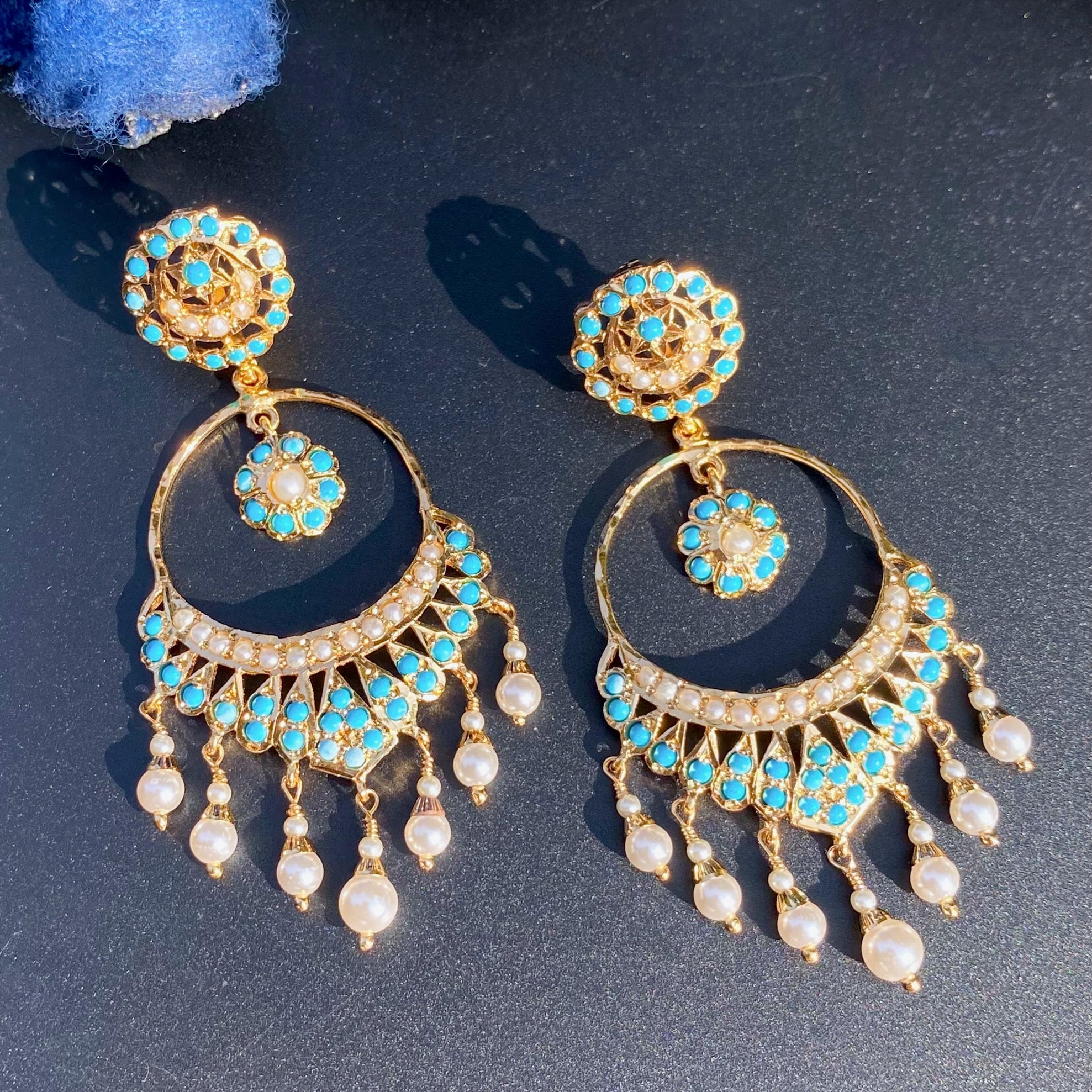 Feroza Danglers | Artificial Jadau Earrings BER 066
