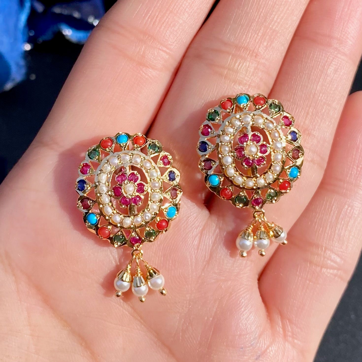 Immitation Jadau Stud Earrings BER 072