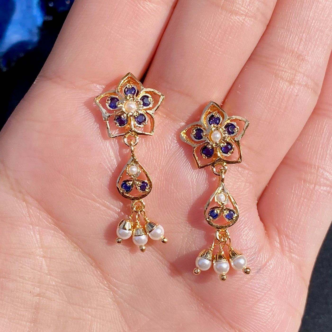 Small Dainty Jadau Earrings | Immitation Jewelry Online BER 069