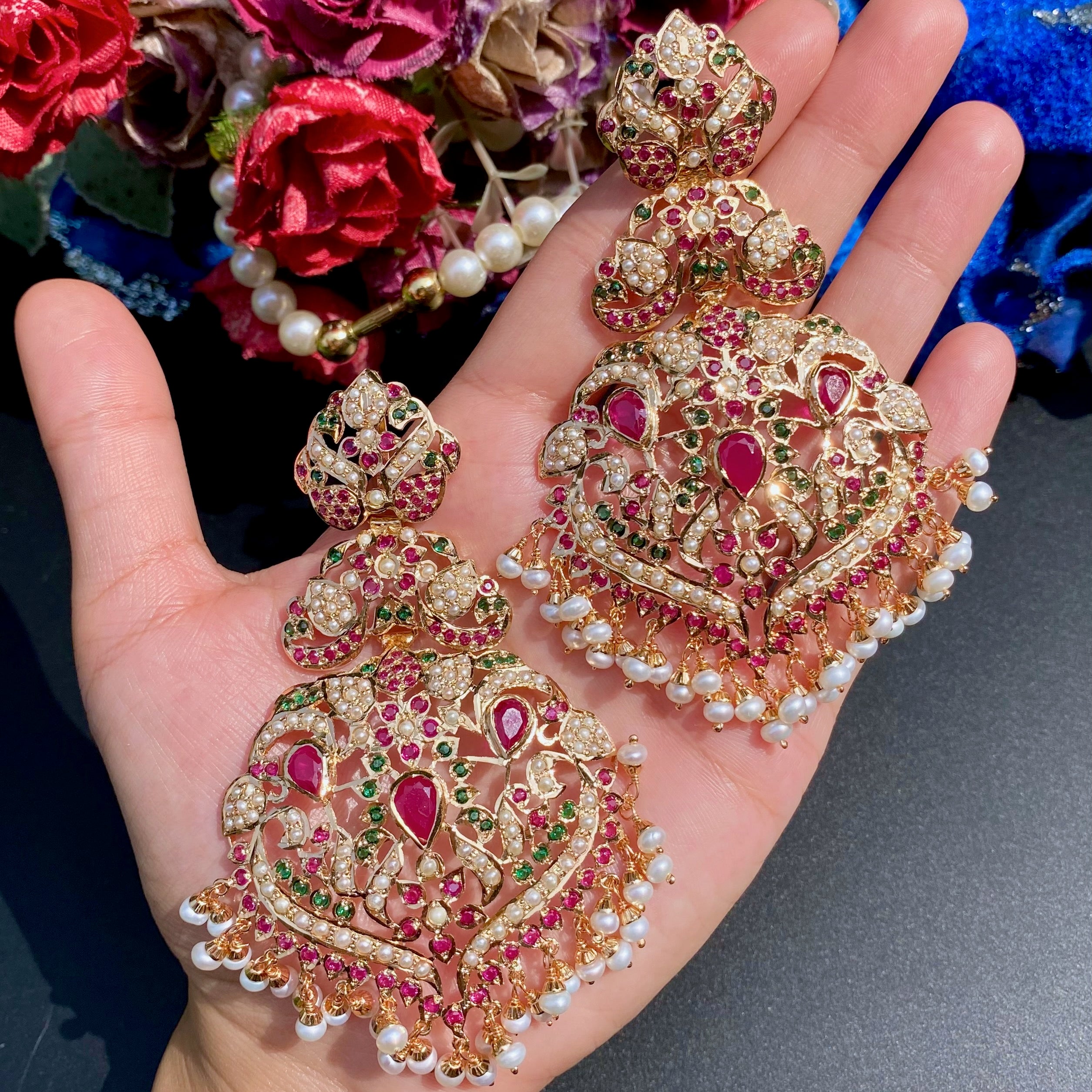 statement earrings gold plated
