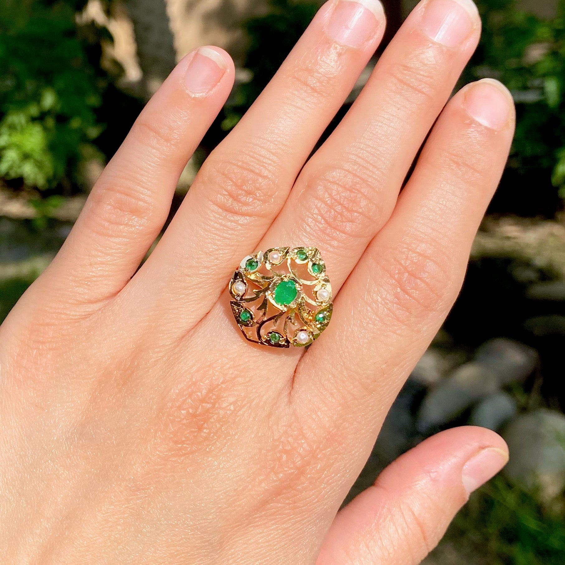 Gold Plated Jadau Ladies' Ring | Premium Artificial Jewelry  BLR 024