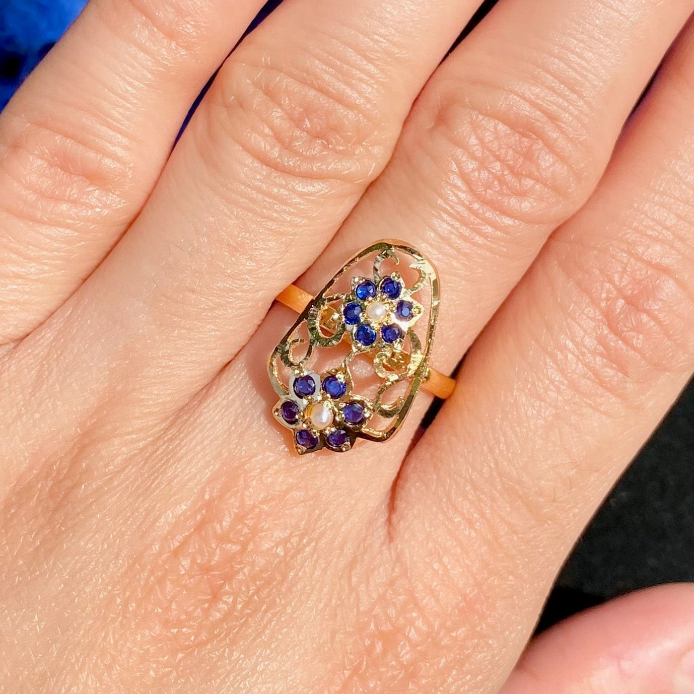 Small Gold Plated Jadau Ladies' Ring | Premium Artificial Jewelry  BLR 023