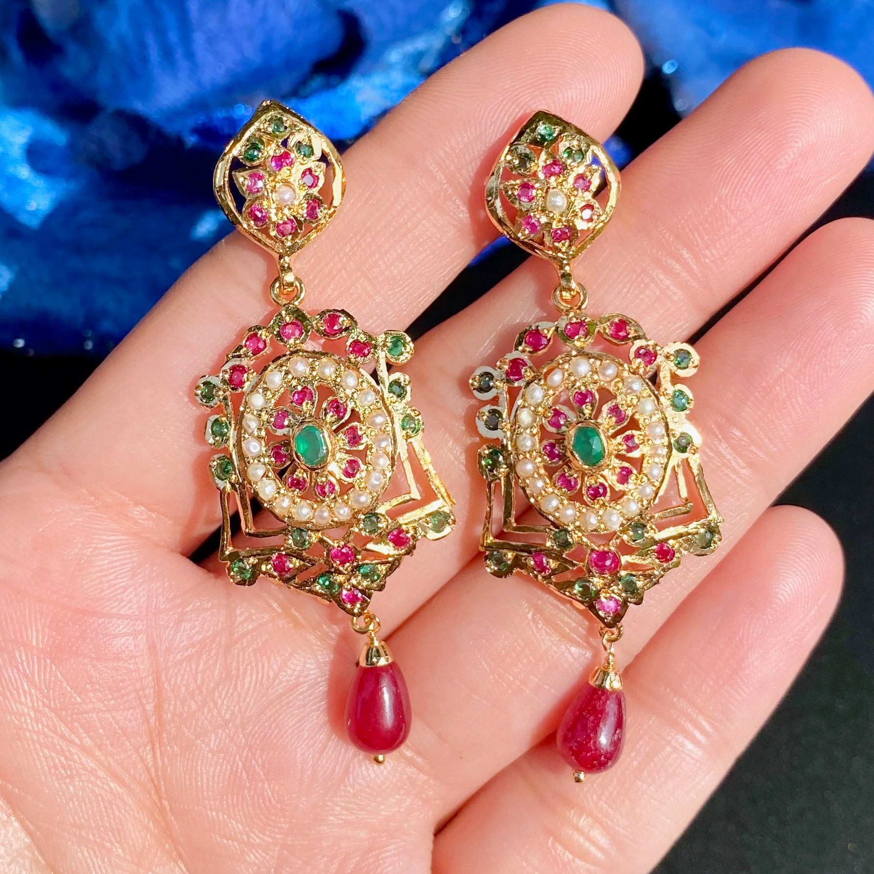 Exquisite Jadau Pendant Set | Gold Plated Artificial Jewlery Set BPS 012