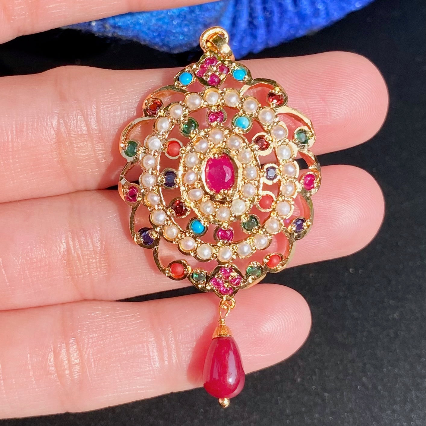 Gold Plated Jadau Locket Set | Premium Artificial Jewelry  BPS 007