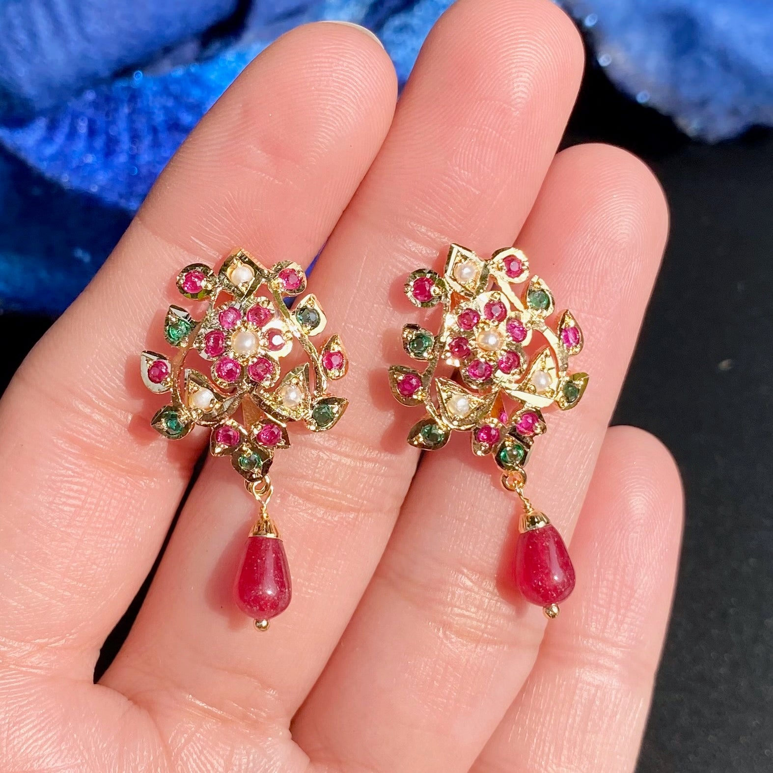 Exquisite Jadau Pendant Set | Gold Plated Artificial Jewlery Set BPS 013