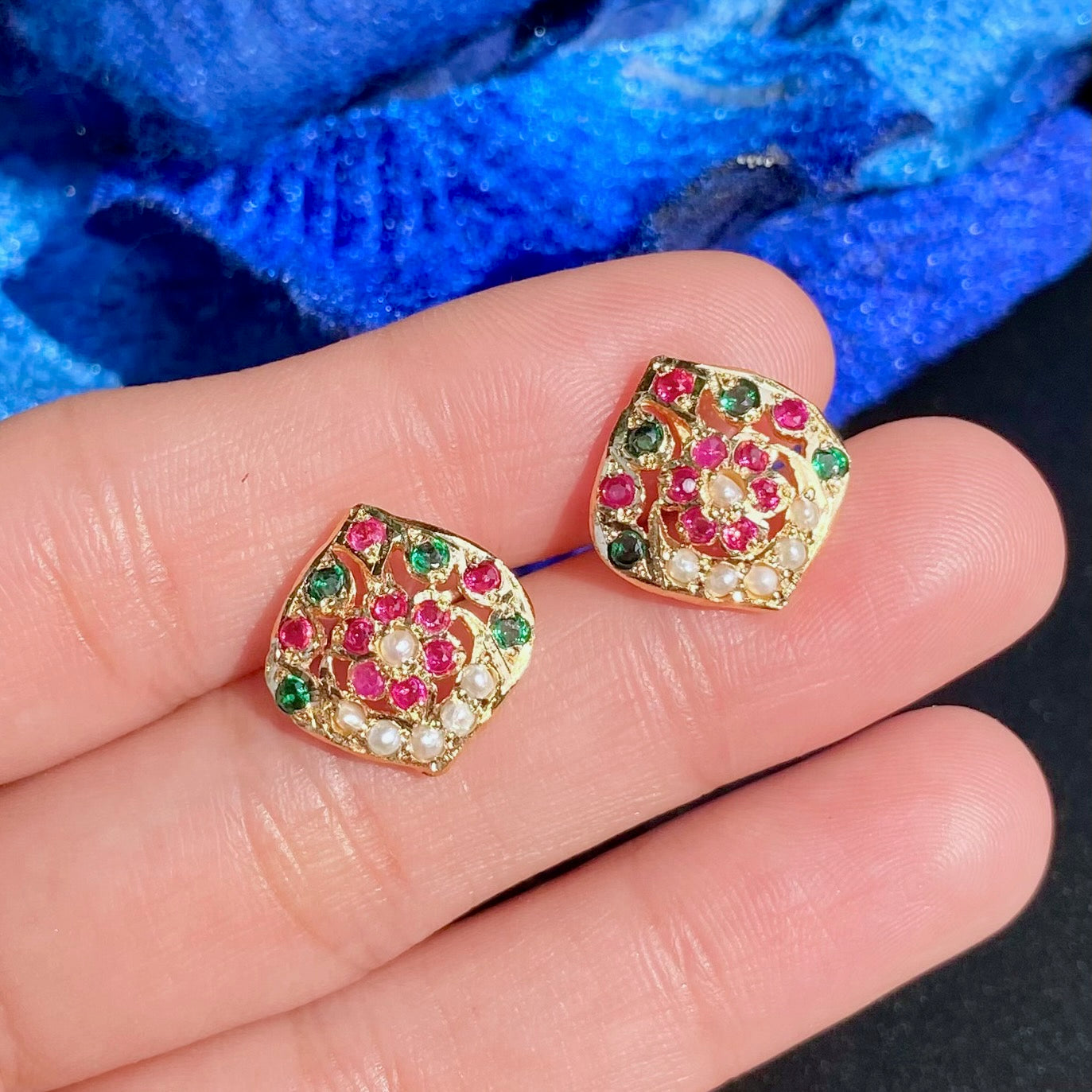 Immitation Hyderabadi Style Jadau Tops | Gold Plated on Brass BER 094