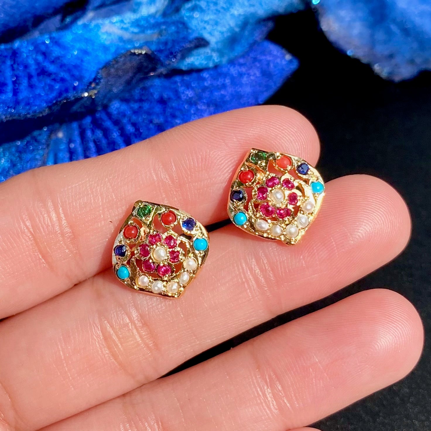 Artificial Hyderabadi Style Jadau Tops | Gold Plated on Brass BER 095