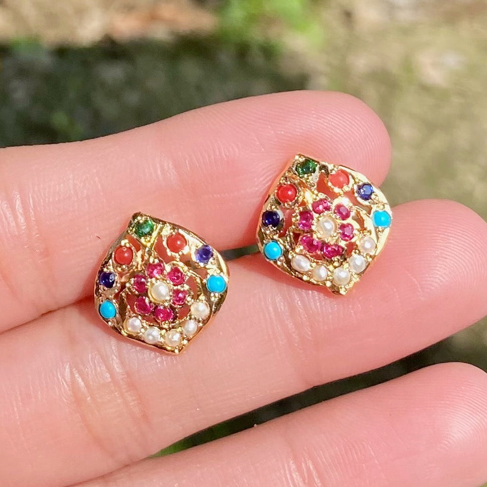 Artificial Hyderabadi Style Jadau Tops | Gold Plated on Brass BER 095