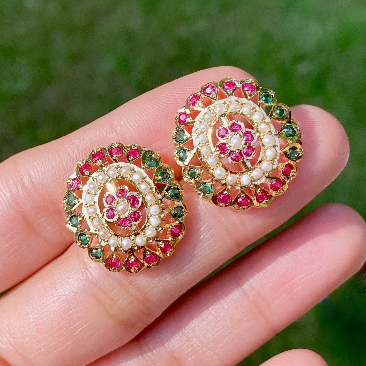 Artificial Amritsari Style Jadau Tops | Gold Plated on Brass BER 093