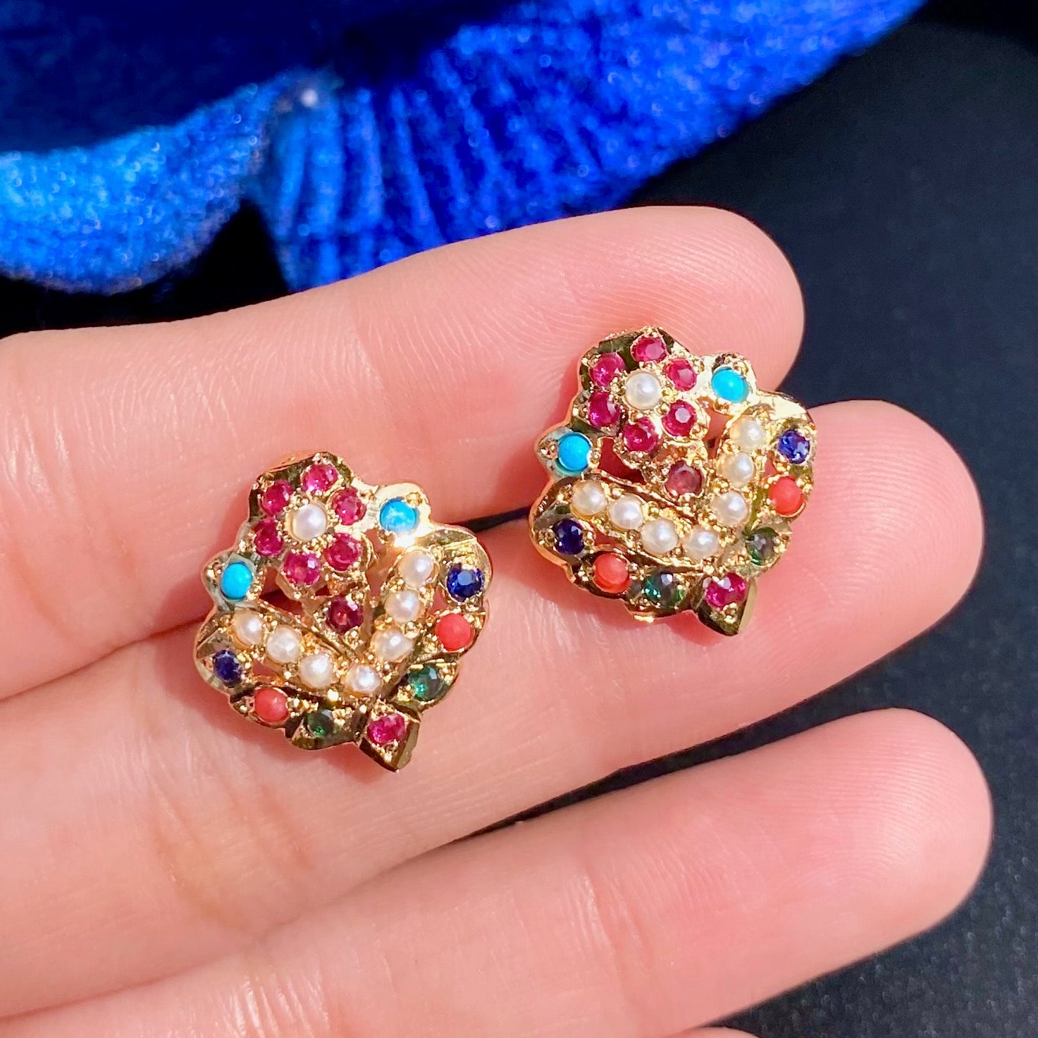 Artificial Rajasthani Style Jadau Tops | Gold Plated on Mixed Metal BER 088