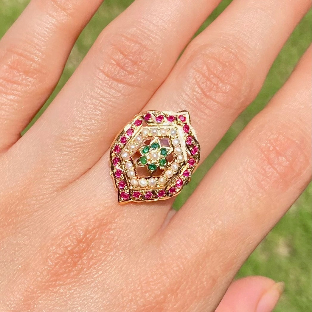 delicate jadau ring gold plated silver
